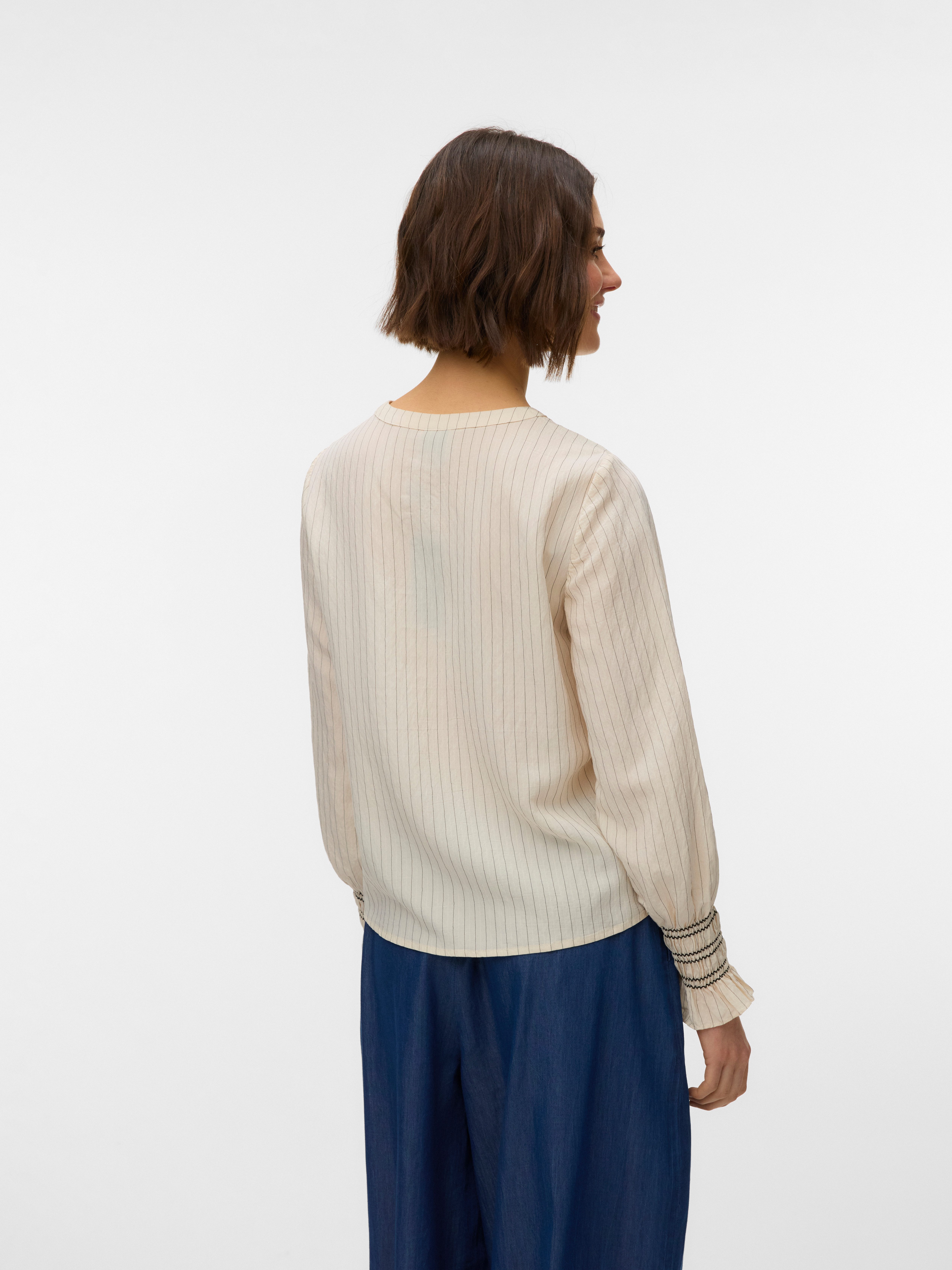 Vero Moda Blusenshirt VMMILLIE LS TOP WVN GA mit Bindedetail günstig online kaufen