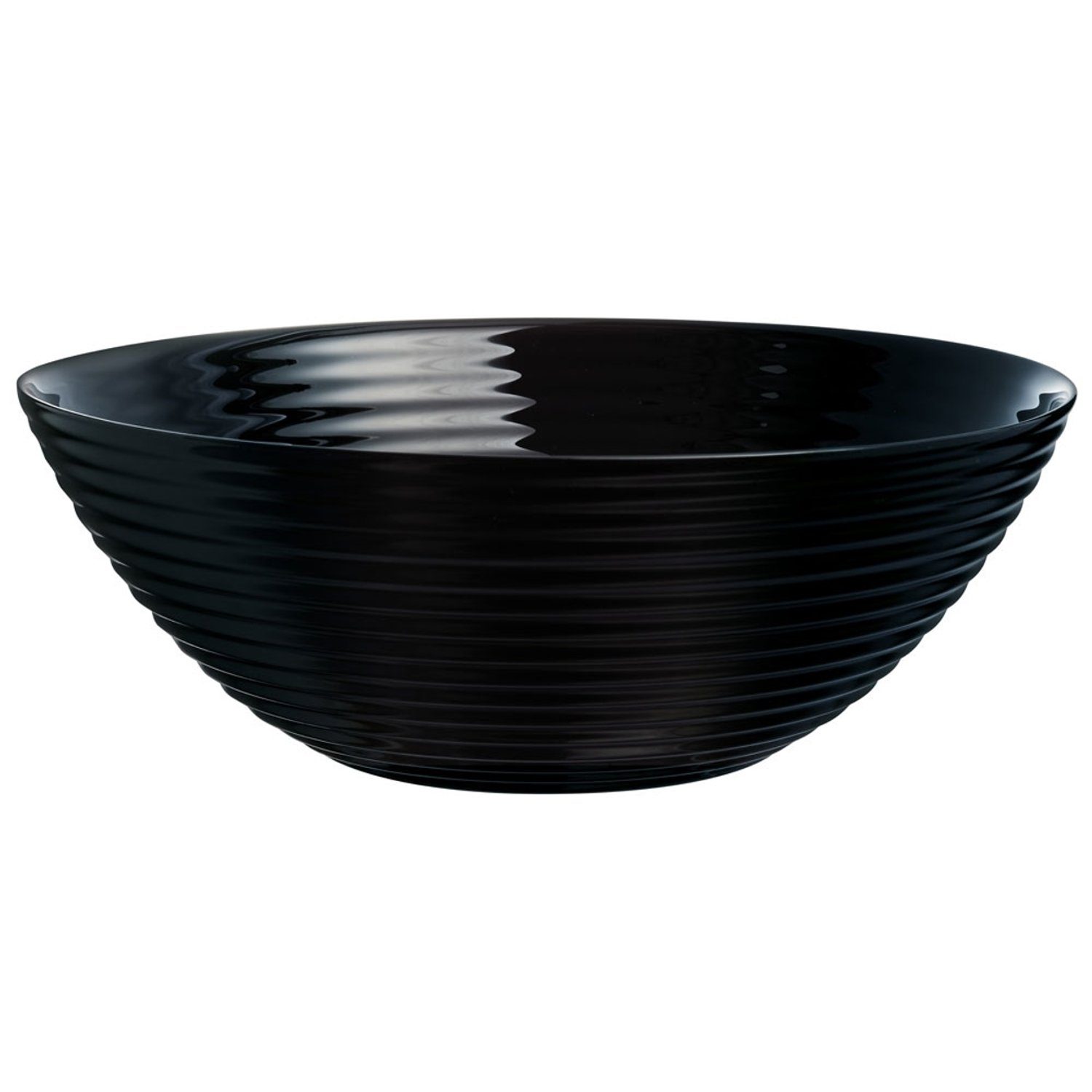 Teller-Set Luminarc Glas, Teller, Dessertteller, 19-tlg. 6 Personen, Harena, Salatschüssel Suppenteller, Schwarz