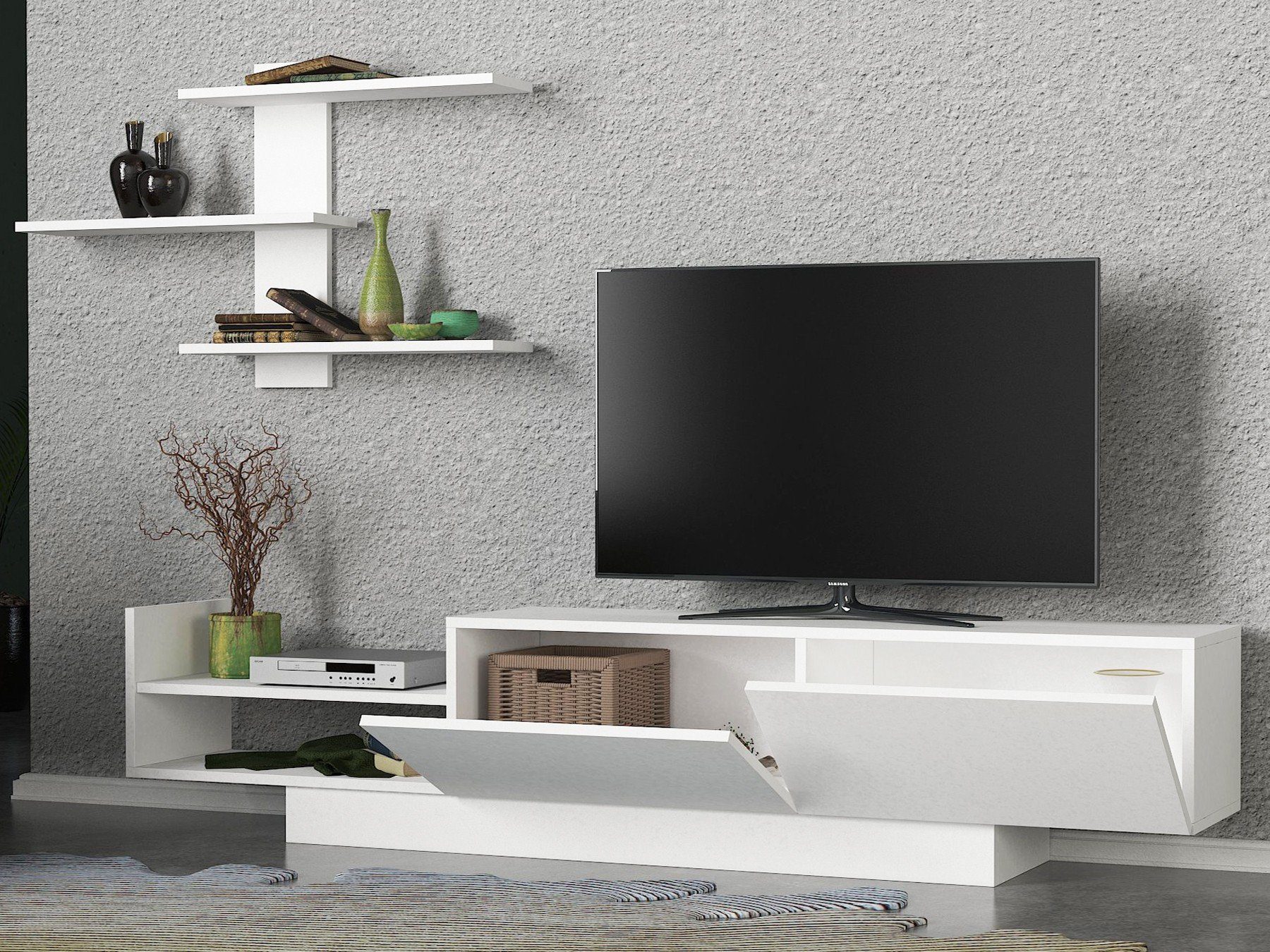 Schränke, Decor TV-Schrank cm, Partikelplatte 40x180x31,8 100% Skye Melaminbeschichtete