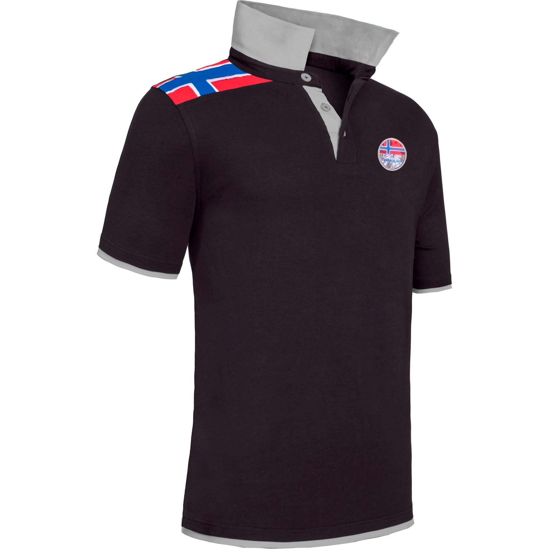 Nebulus Poloshirt NEBFLAG, P6880 - Herren, schwarz-grau, XXL