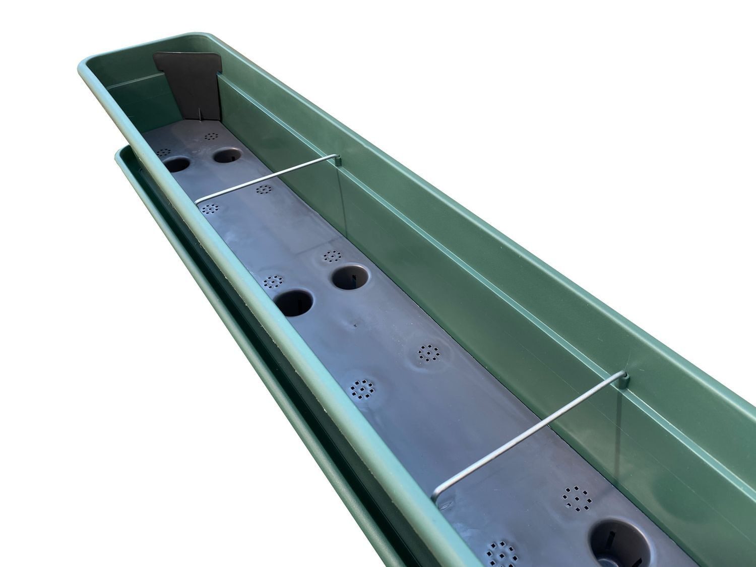 BURI Blumenkasten Blumenkasten Grün 80 oder 100cm Balkonkasten Pflanzkasten mit Einleger (1 St)