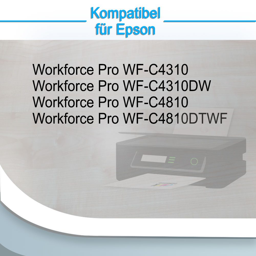 Druckerparadies 5er Pack Druckerpatronen 408 408L kompatibel mit Epson WF-C4810 Tintenpatrone (5-tlg)