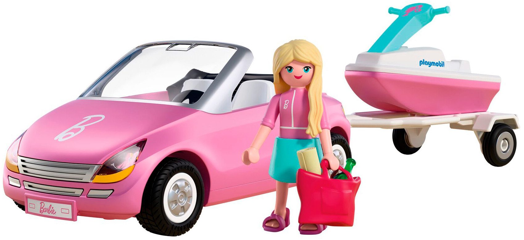 Playmobil® PLAYMOBIL x Barbie™ Cabrio (72123), Barbie™ Konstruktions-Spielset, (37 St), Made in Europe