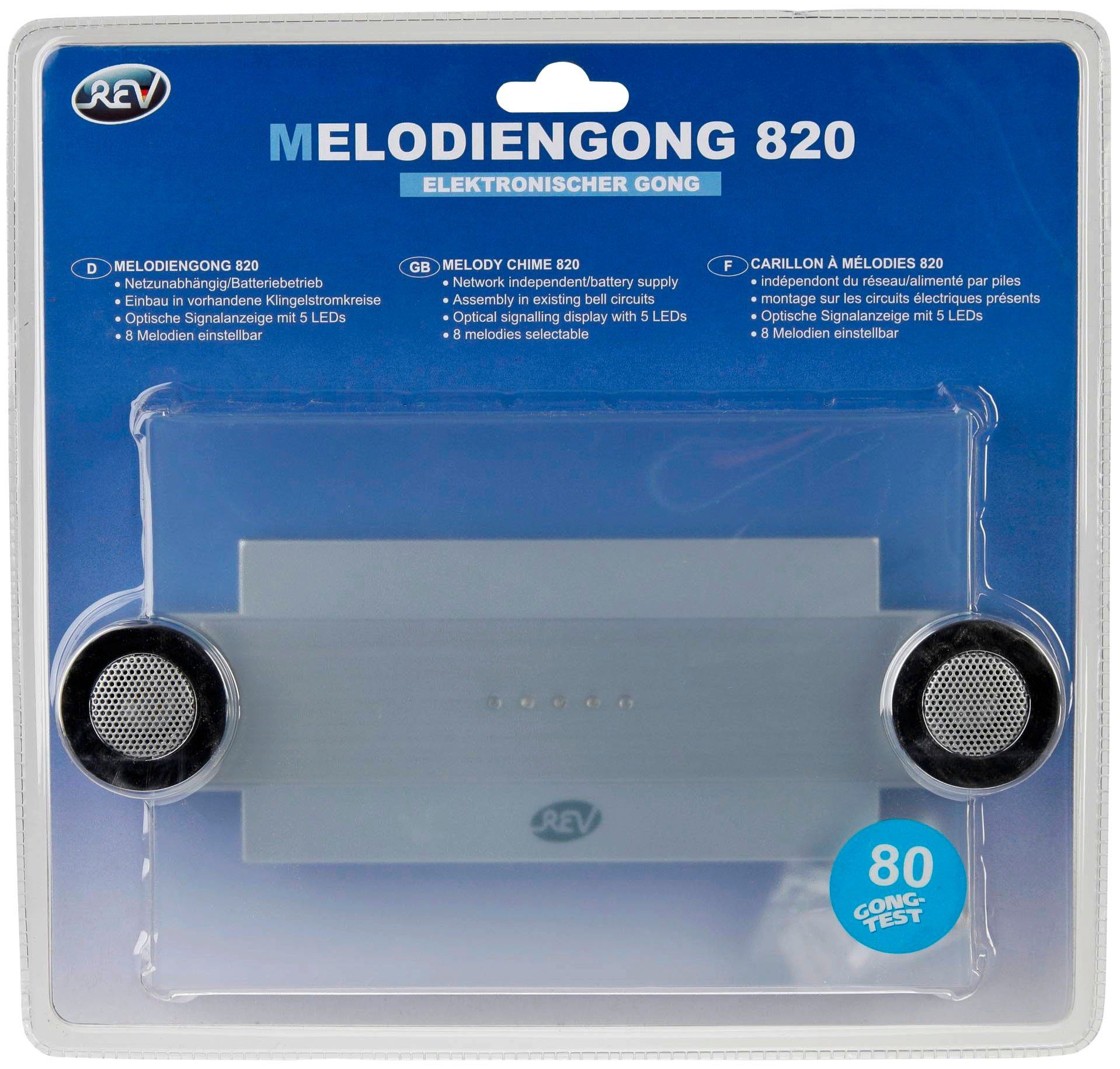 REV Türgong Melodiengong Glasdesign Batteriebetrieb 820, Netzunabhängig 