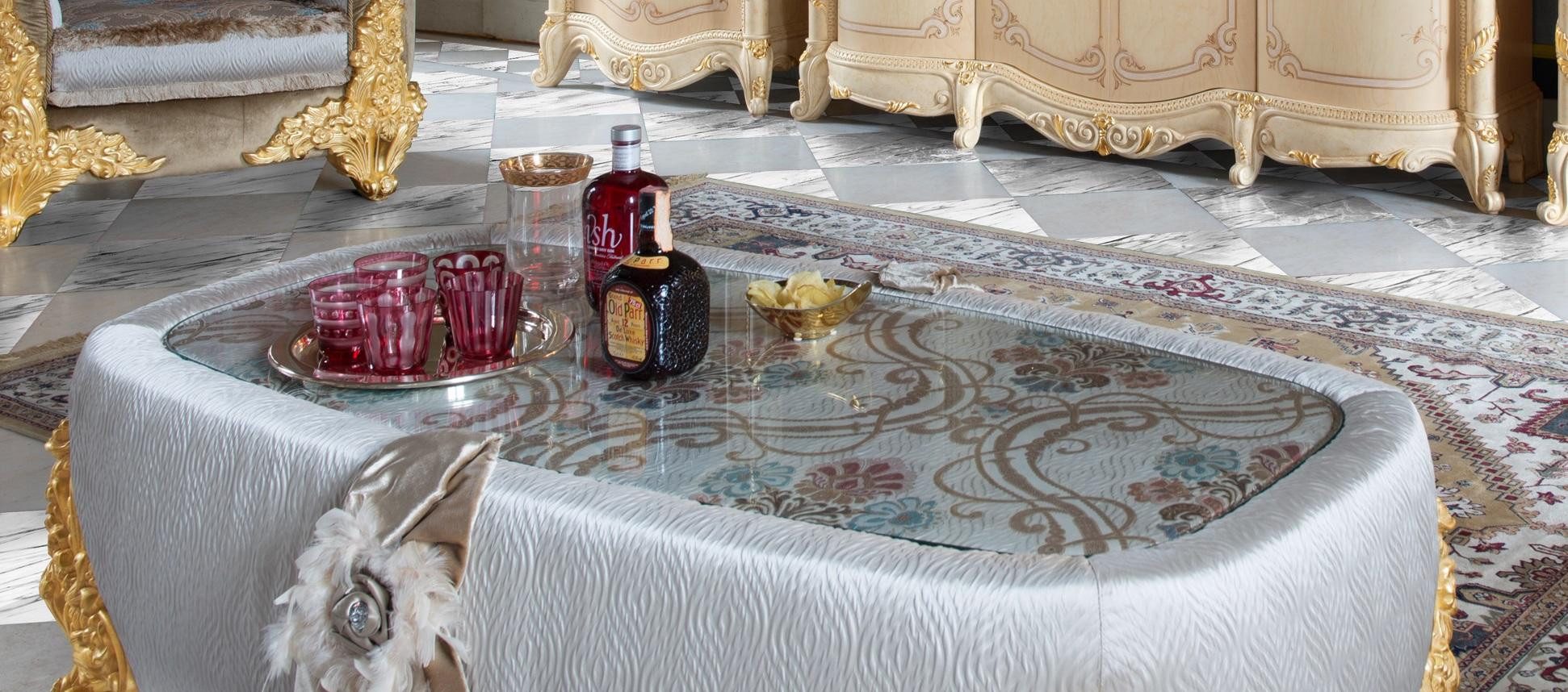 Xlmoebel Couchtisch Holztisch im Barockstil mit Beistellfunktion für elegantes Wohnen (1-St., Couchtisch), Hergestellt in Europa