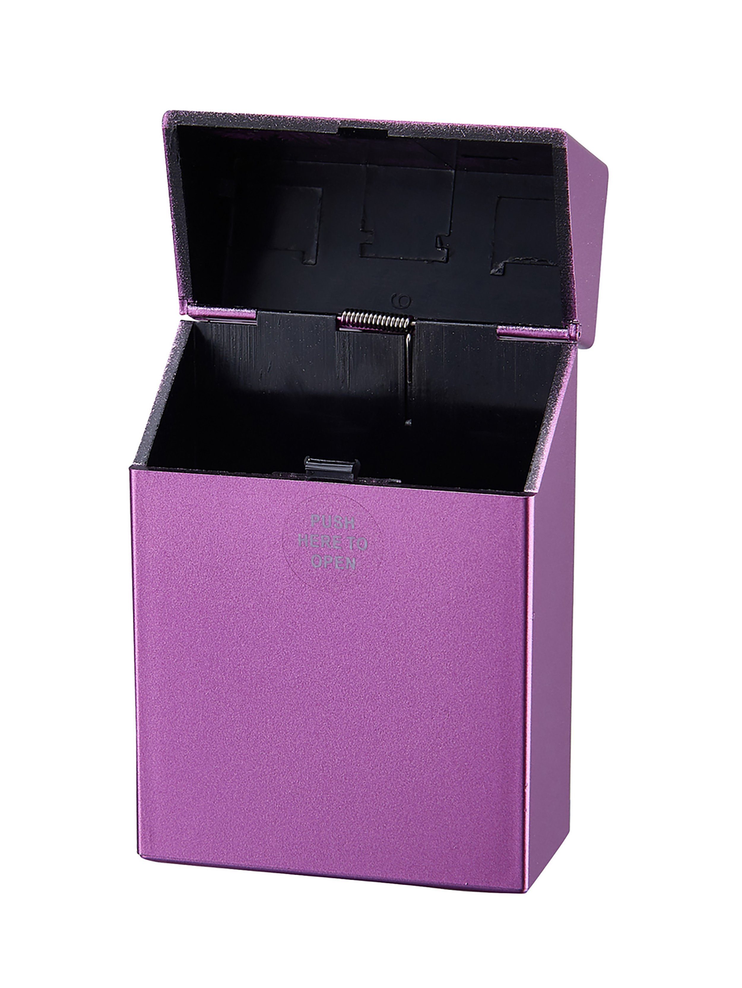 CHAMP Dose ZIGARETTENDOSE mit Sprungdeckel für 20 Zigaretten 35 (Lila), aus Kunststoff Zigarettenbox Zigarettenetui Etui Case Box Dose