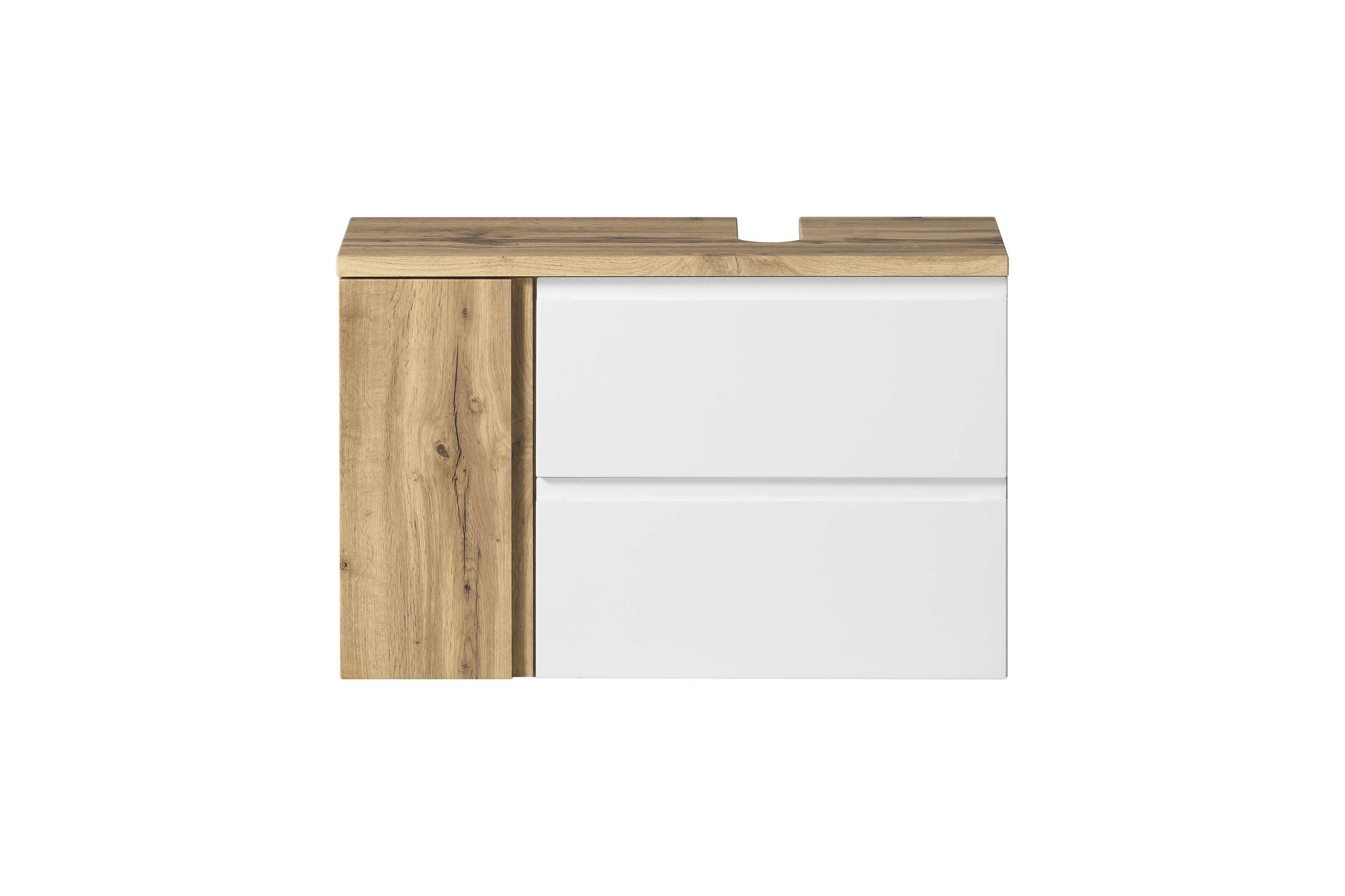 HELD MÖBEL Waschbeckenunterschrank in weiß, Wotaneiche, MDF - 85x54x35cm (BxHxT)