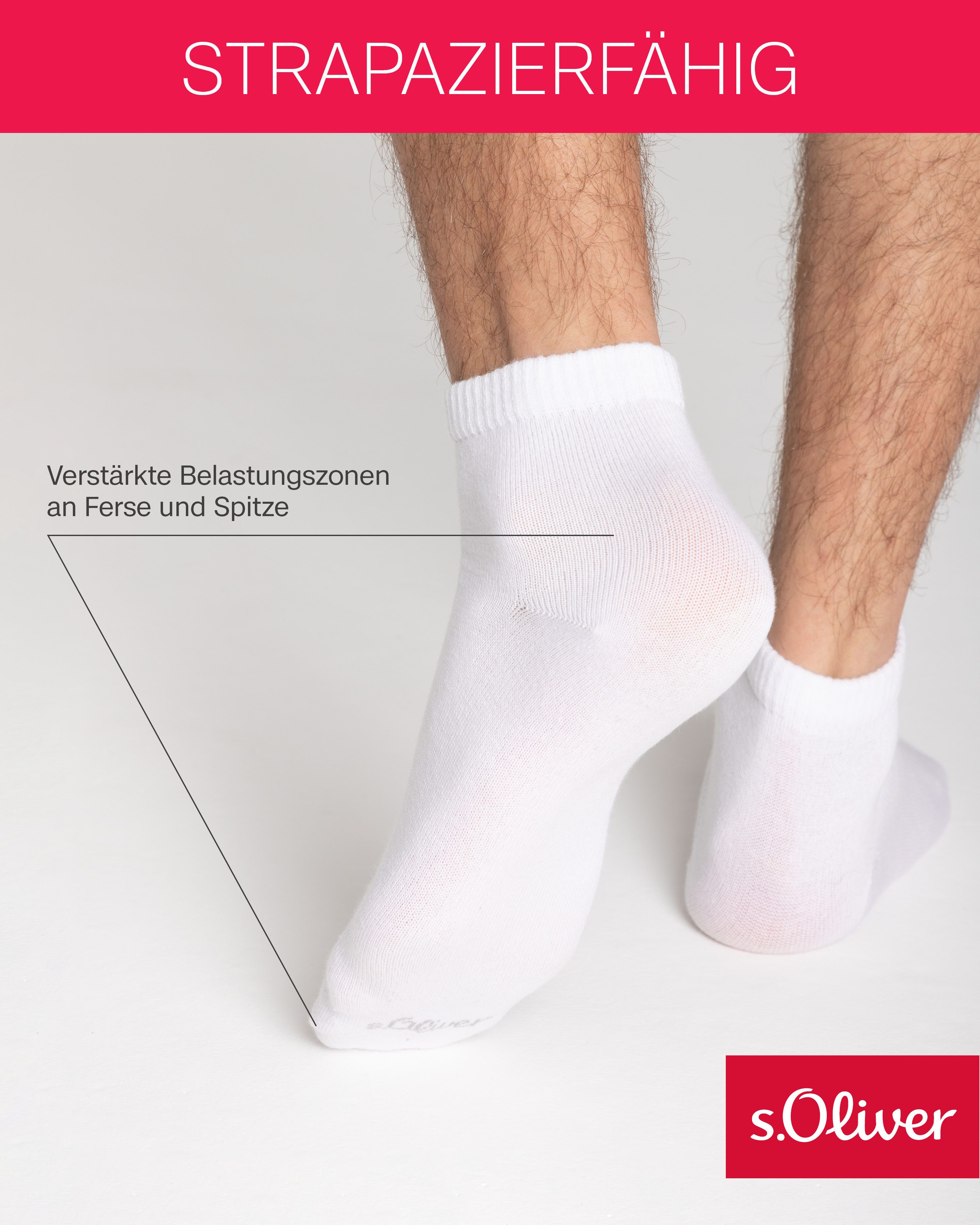 s.Oliver Kurzsocken essentials (8-Paar) Sneakersocken, im 8er Pack, mit elastischem Sitz, knöchelhoch – Bild 5 von 5