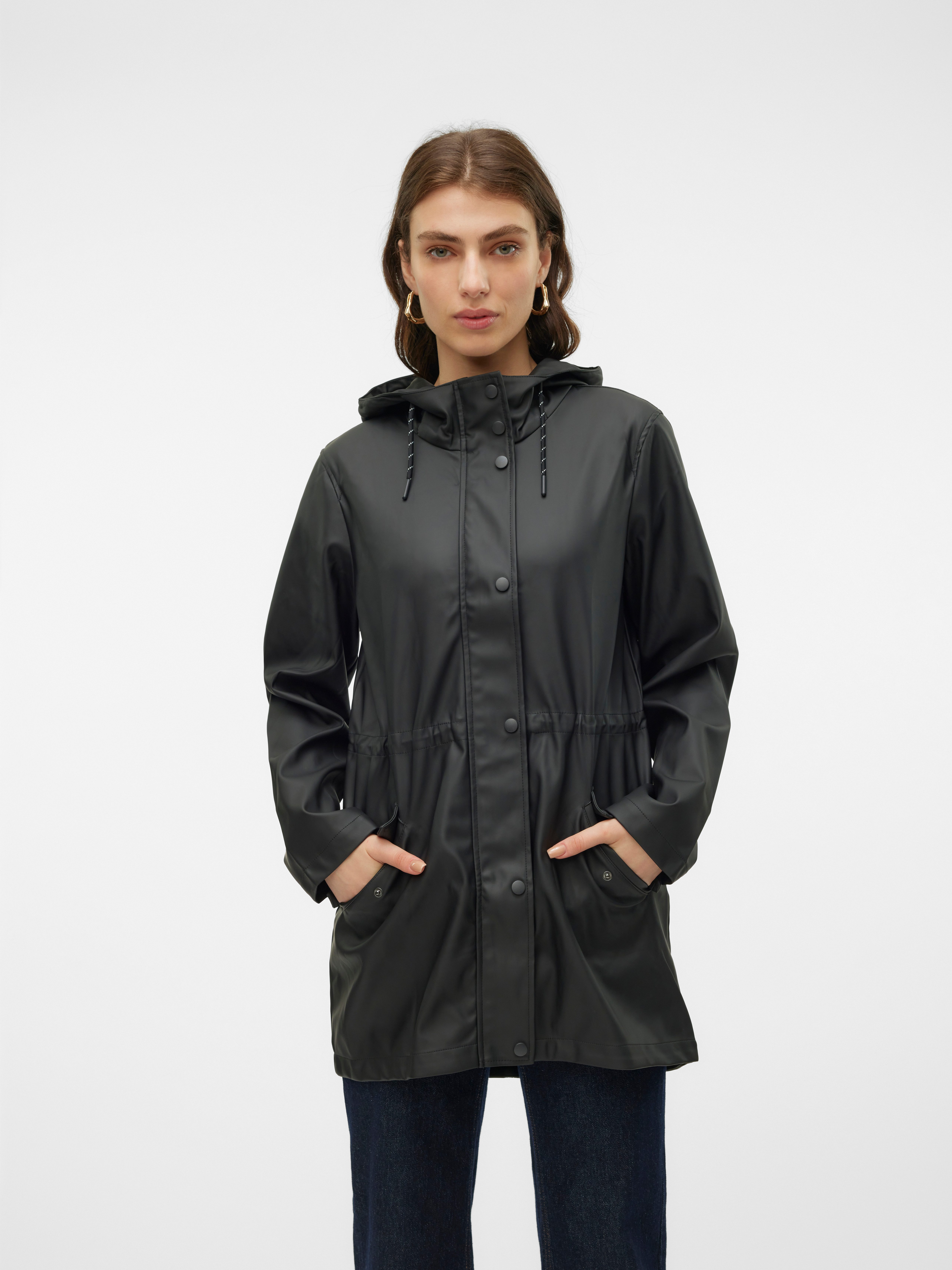 Vero Moda Regenjacke VMMALOU COATED JACKET Lederimitat