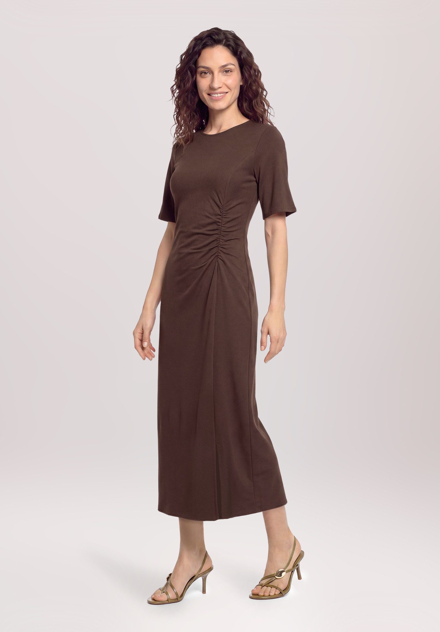 Cartoon Midikleid Damen mit Raffung