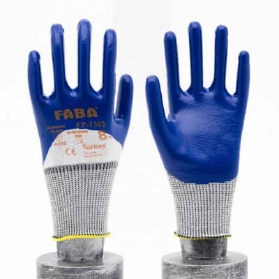 HALAT Arbeitshandschuh-Set Nitrilbeschichtete Handschuhe 3 / 4 Beschichtung Strickhandschuhe