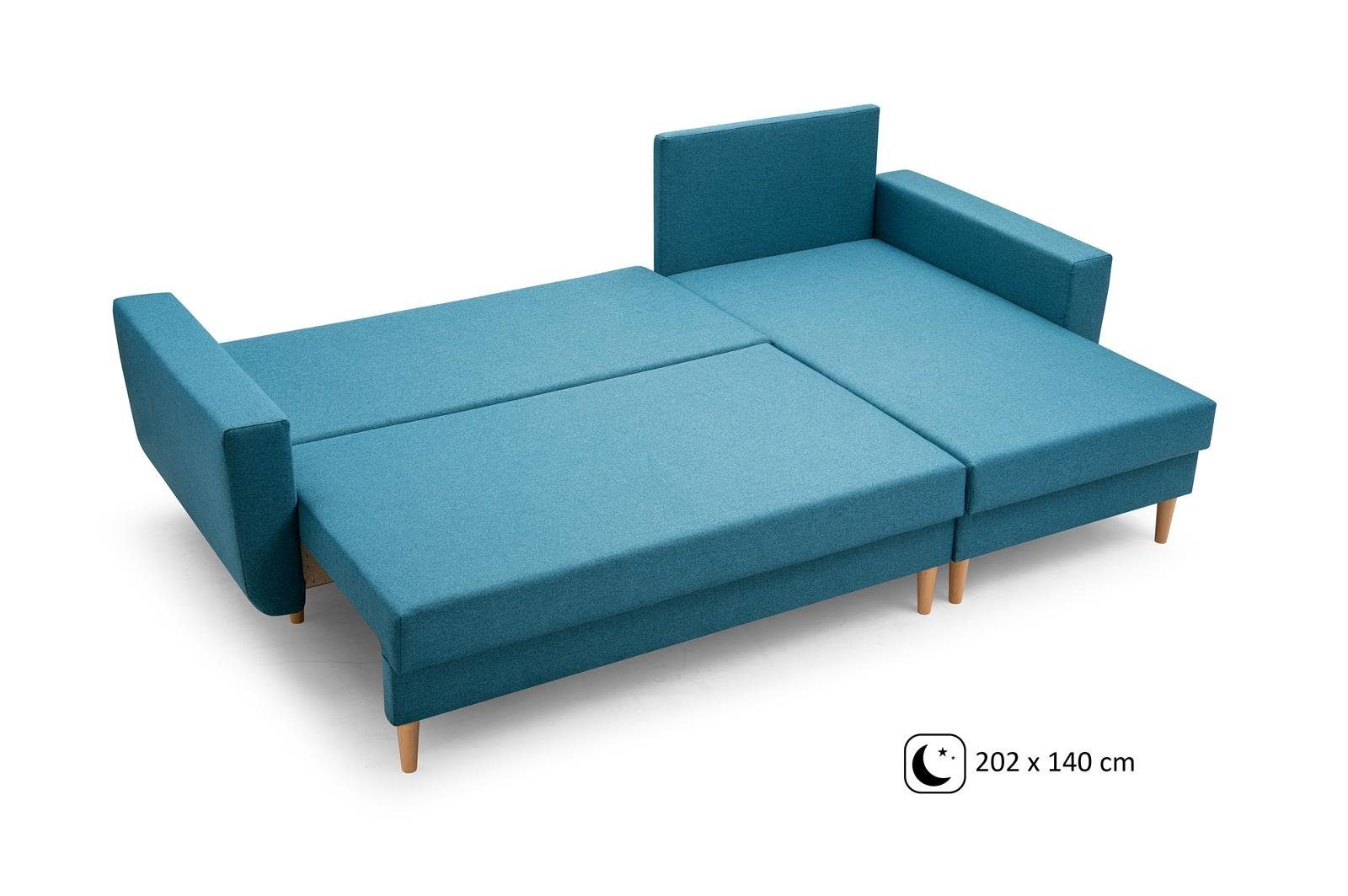new universelle Polsterecke 85) Ecksofa Blau ONLY, Beautysofa mit (malmo mit Schlaffunktion, Sofa mane Couch