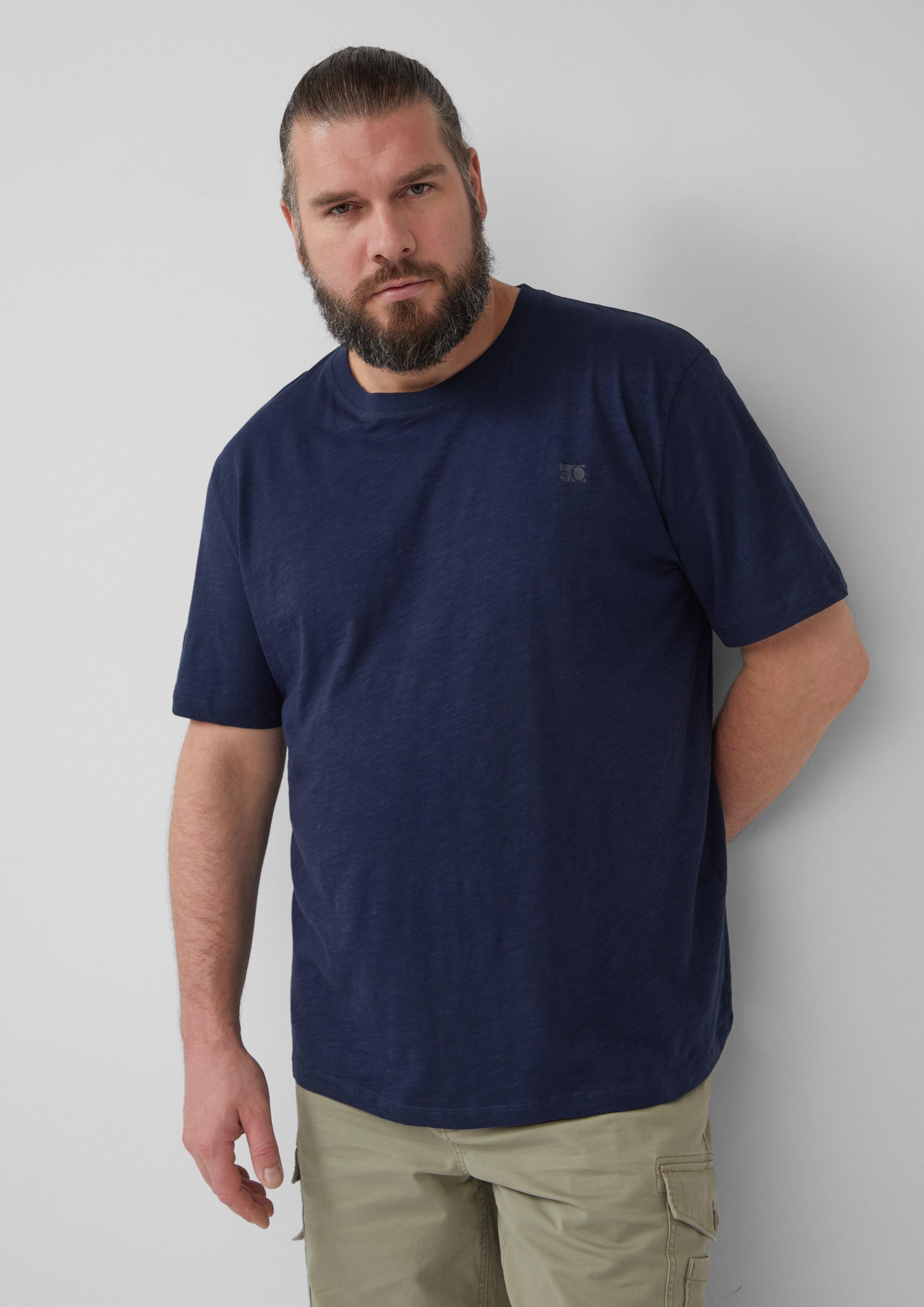 s.Oliver Kurzarmshirt T-Shirt mit Flammgarnstruktur und günstig online kaufen