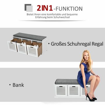 HOMCOM Sitzbank Schuhbank mit Polsterung