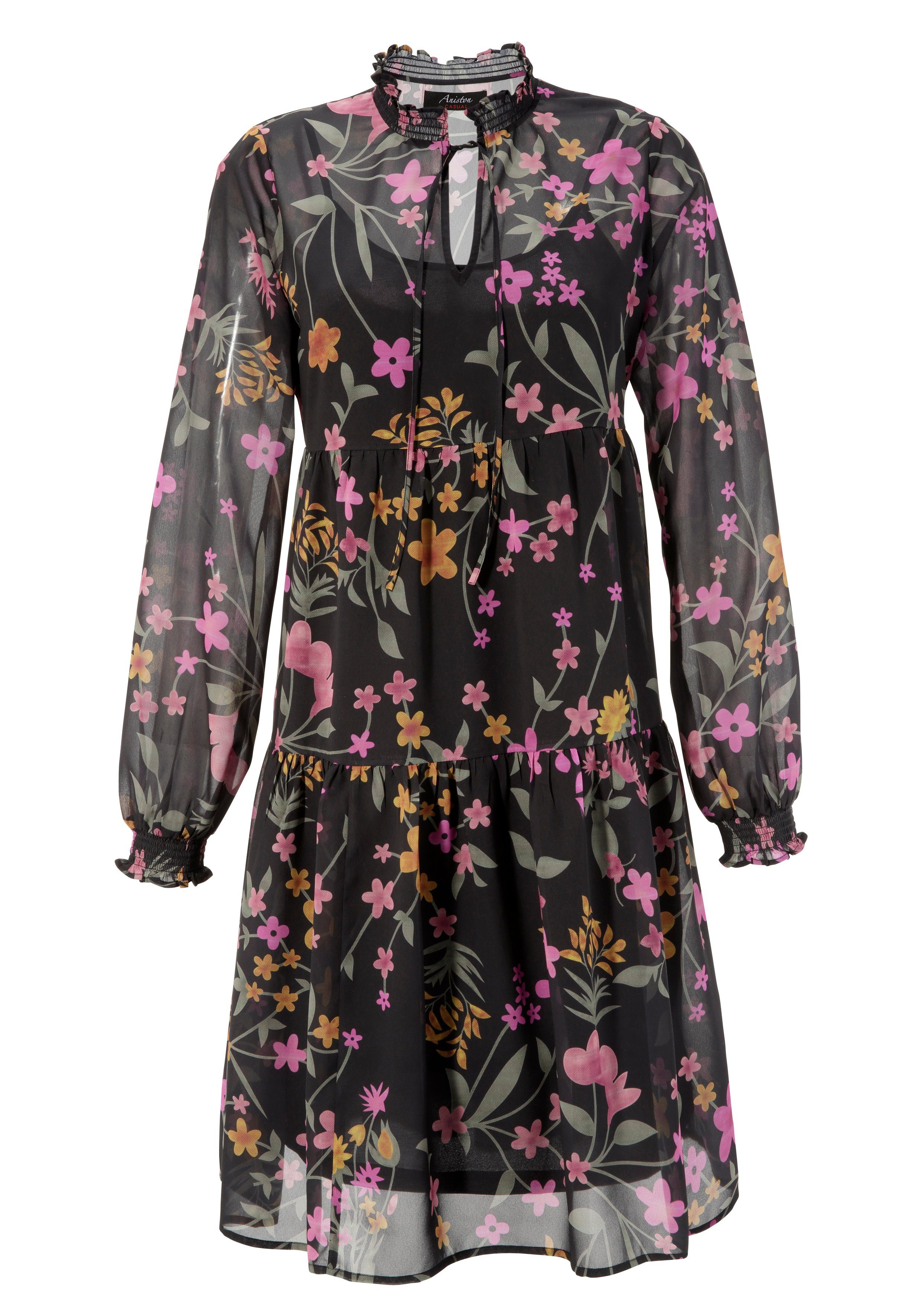 farbenfrohem Blusenkleid Blumenstruck CASUAL Aniston mit