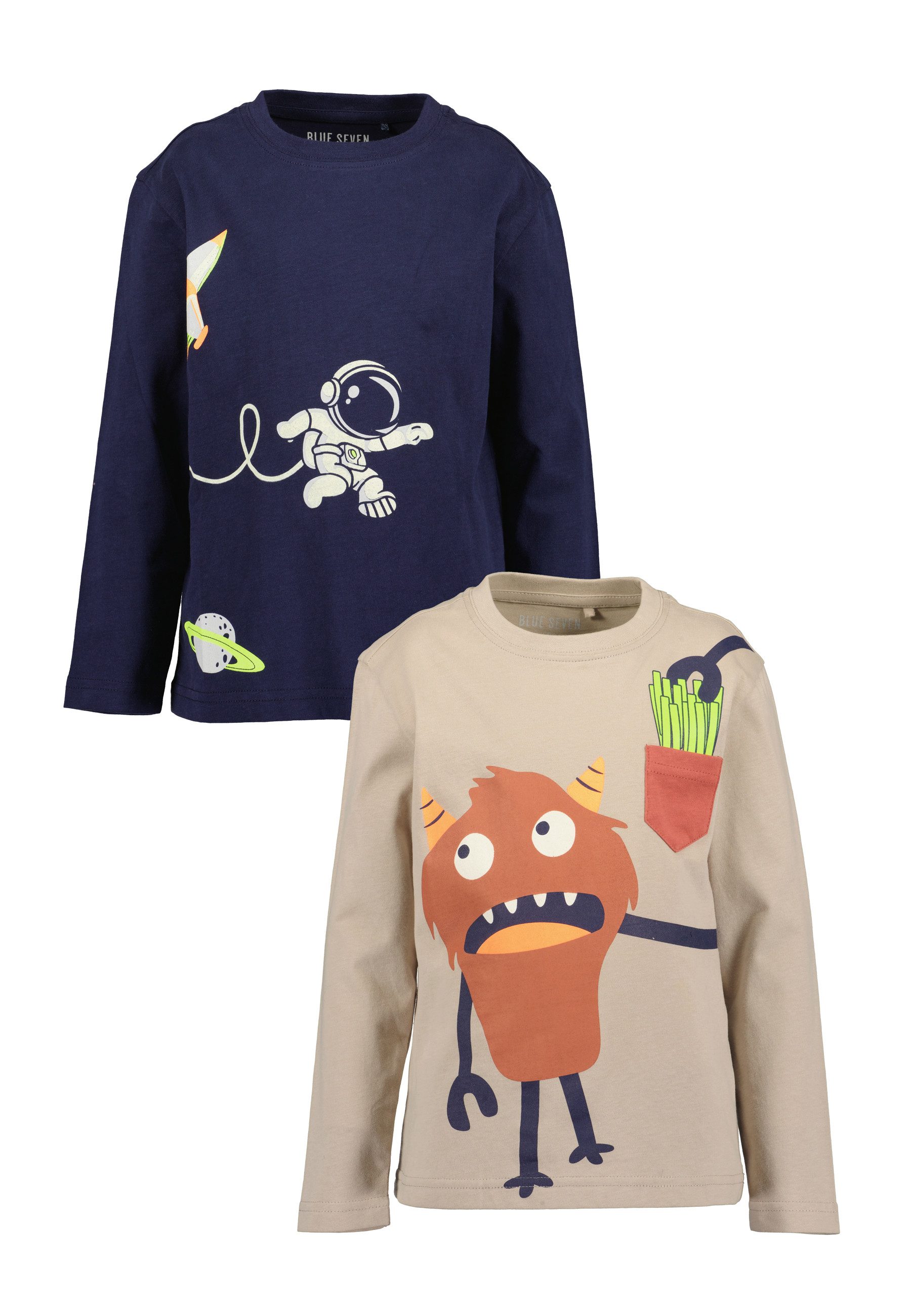 Blue Seven Langarmshirt (Packung, 2-tlg) Baumwolle