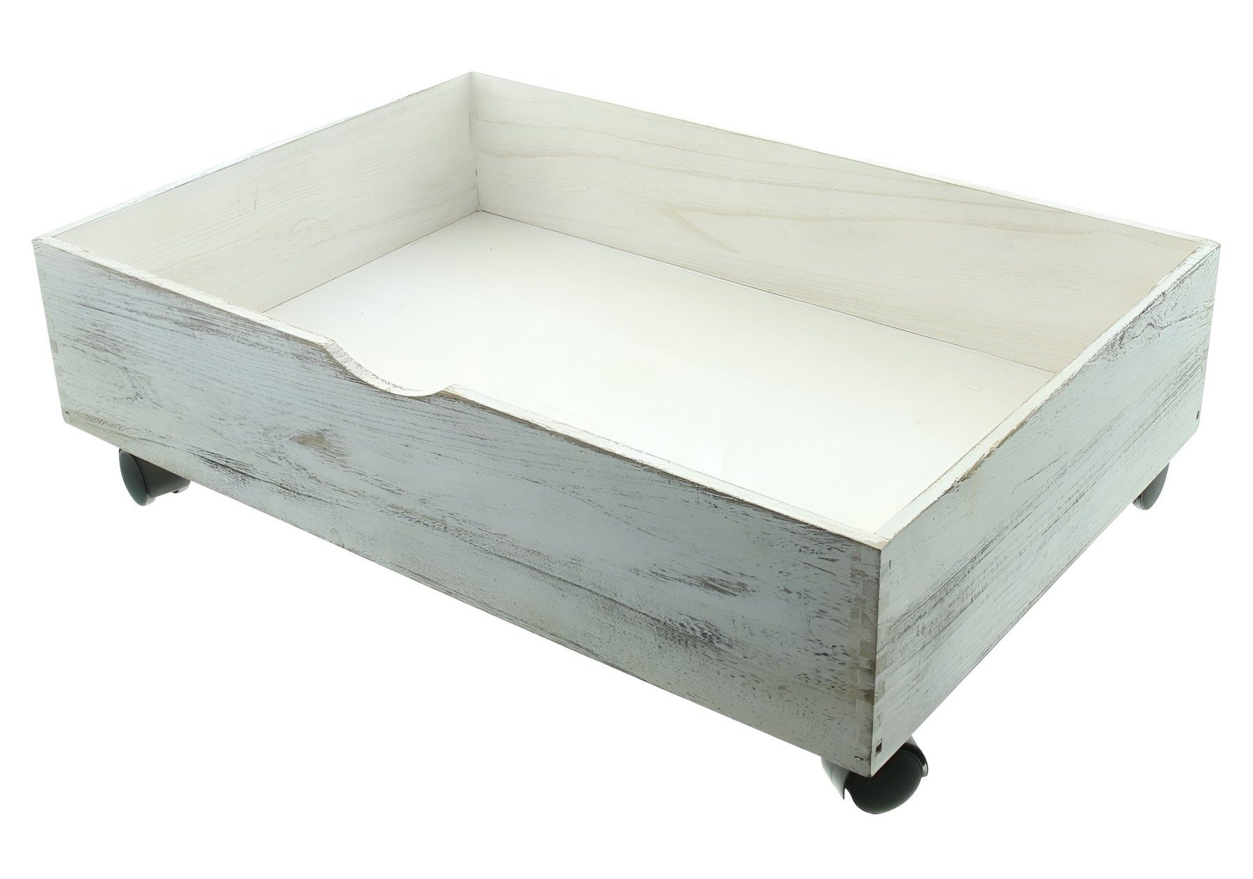 Dekoleidenschaft Bettschubkasten Bettschublade "Shabby" weiß, Bettkasten Sc günstig online kaufen