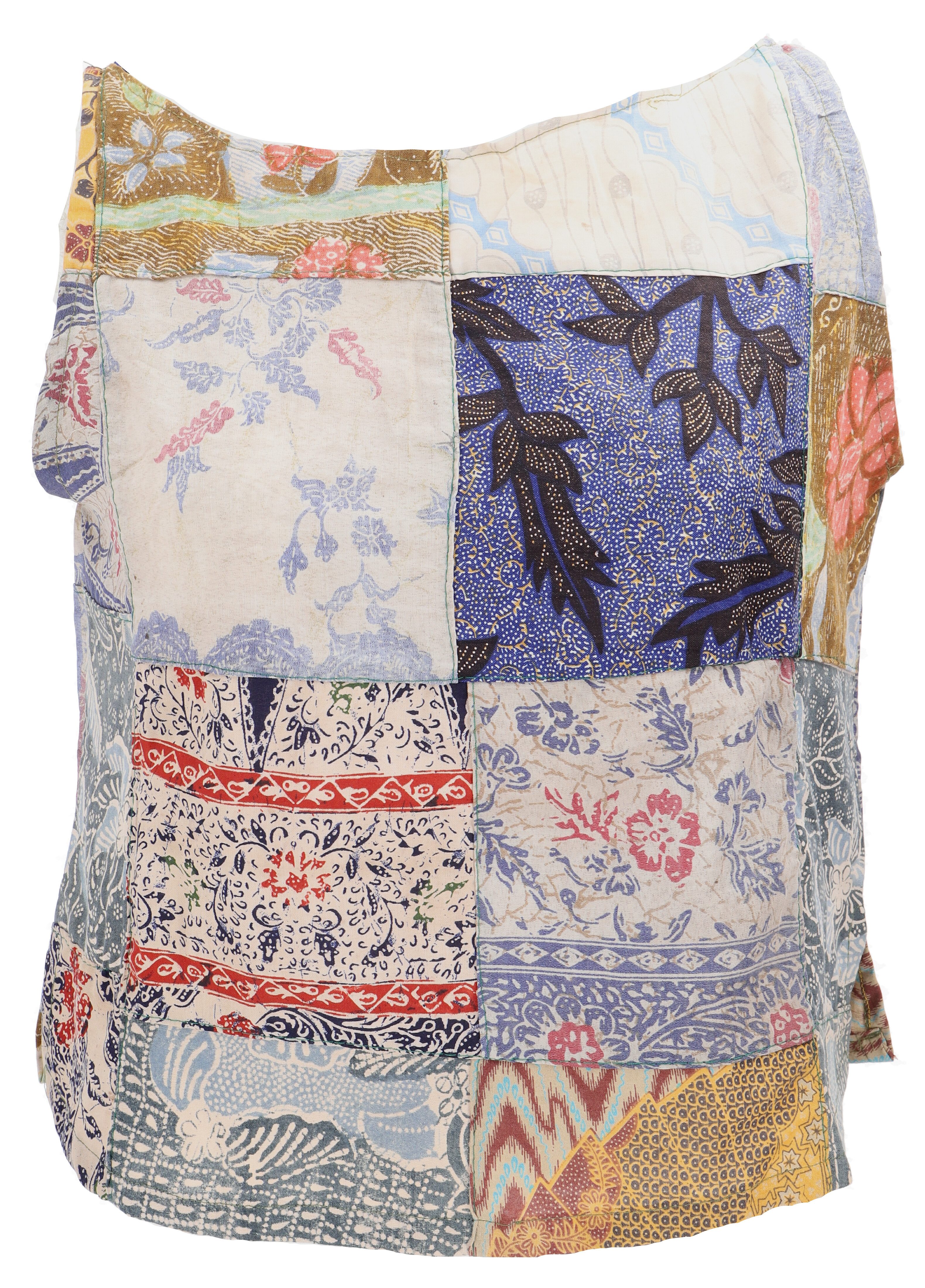 Guru-Shop T-Shirt Boho Patchwork Sommertop, upcycling Damentop,.. Ethno Style, alternative Bekleidung