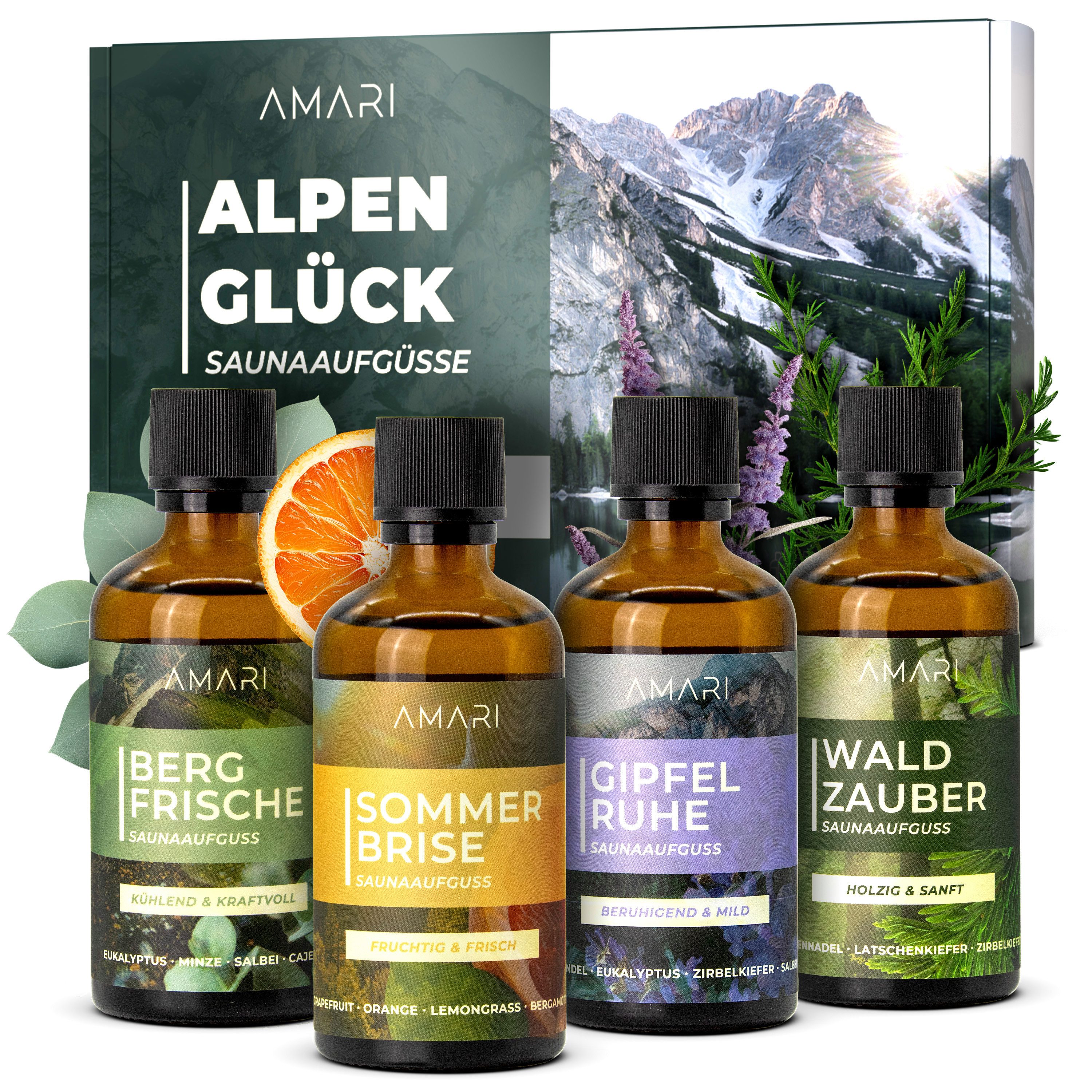 Amari Sauna-Aufgussset AMARI ® Saunaaufguss Set Alpenglück – natürliche Sau günstig online kaufen