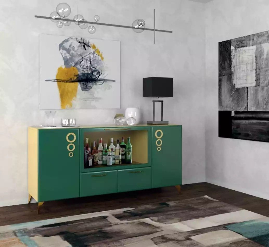 JVmoebel Anrichte Moderne Luxus-Kommode aus Holz in Grün für stilvolle Räume (1 St., 1x nur Sideboard), Made in Europa