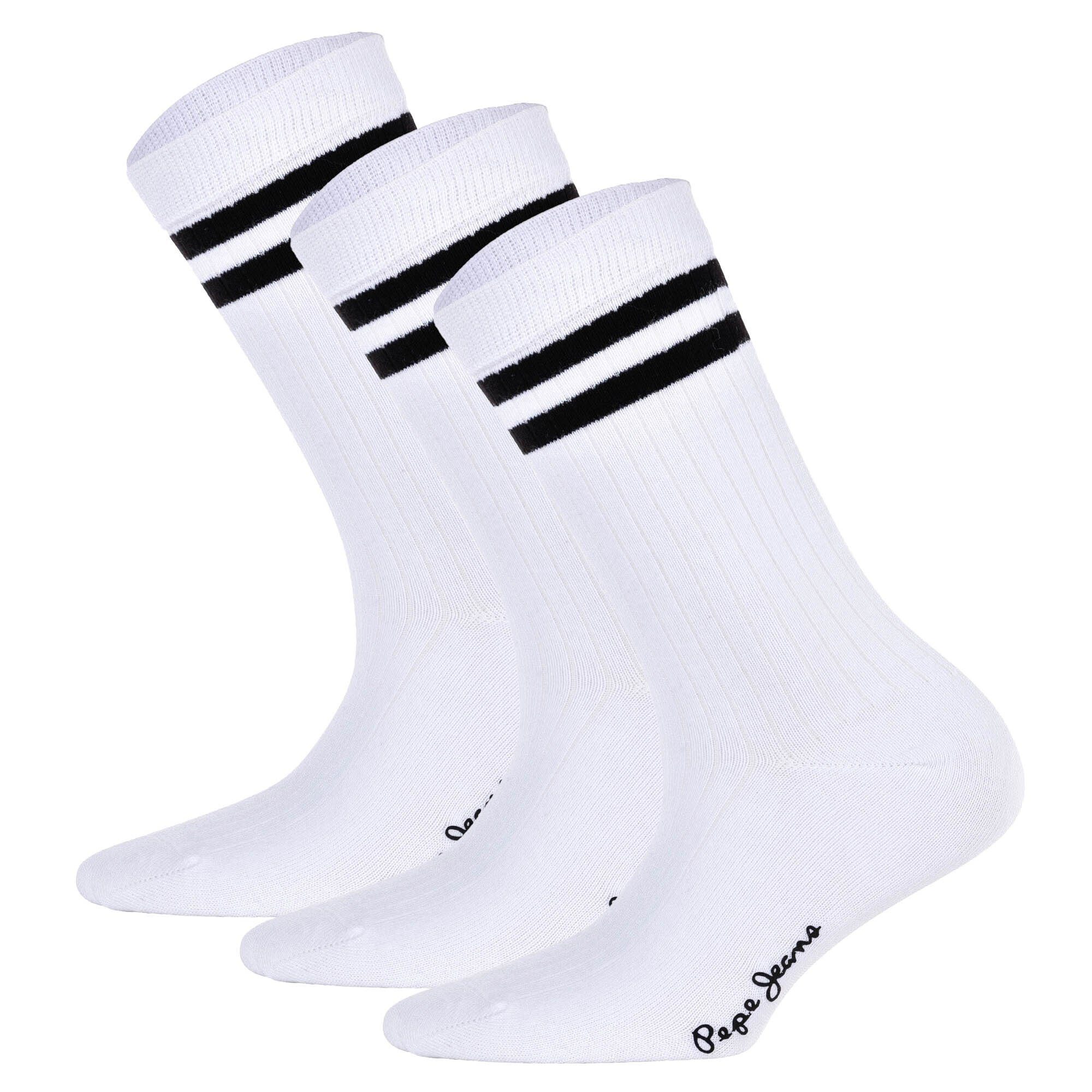 Logo Tennissocken Pack RIB Jeans CR Sportsocken Pepe Weiß Damen 3er 3P, -