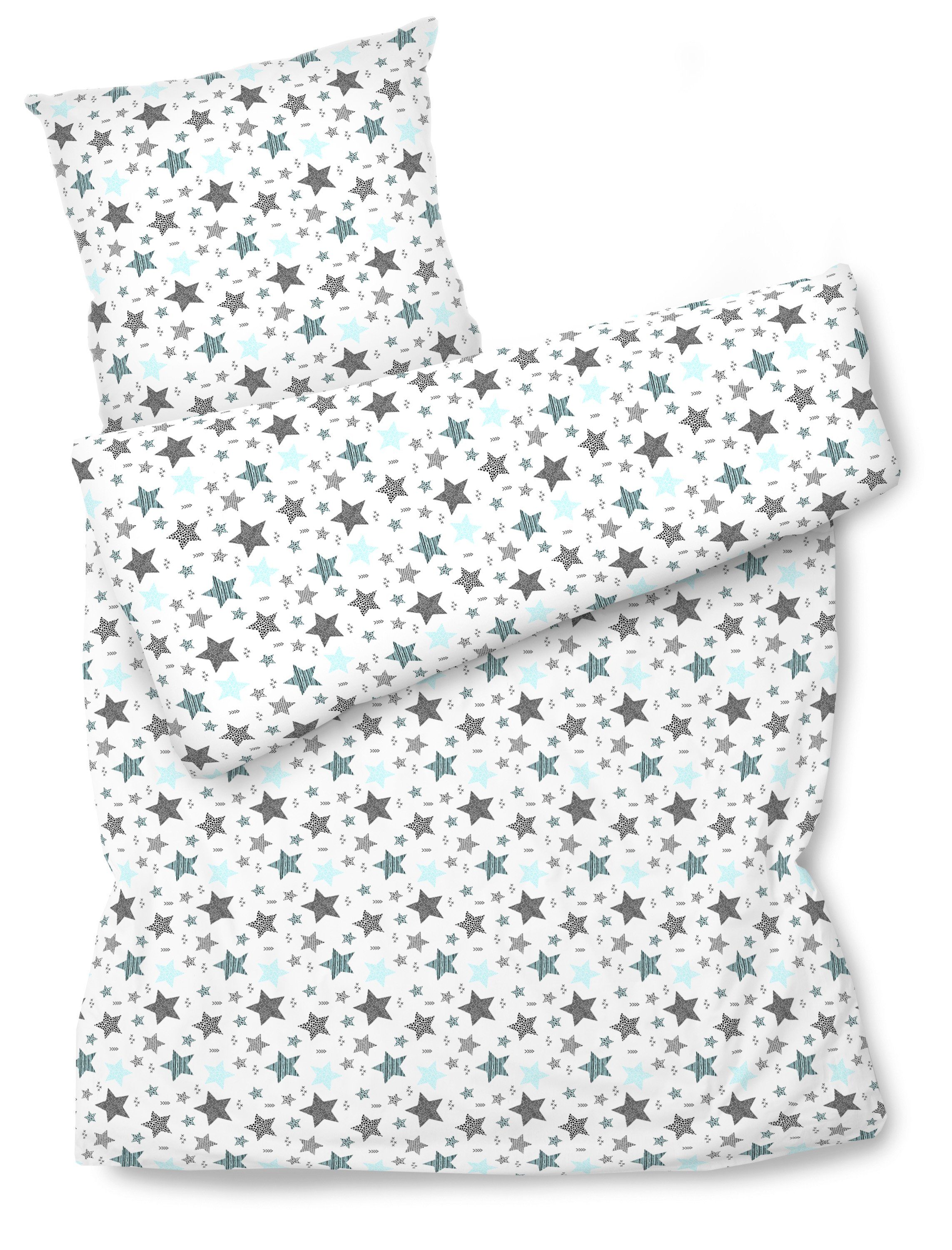 Amilian Bettwäsche Set 140x200 & 80x80 cm - für Kinder, Teenager und Erwachsene, 100% Baumwolle, 2 teilig, modernes Design, ohne Reißverschluss, maschinenwaschbar