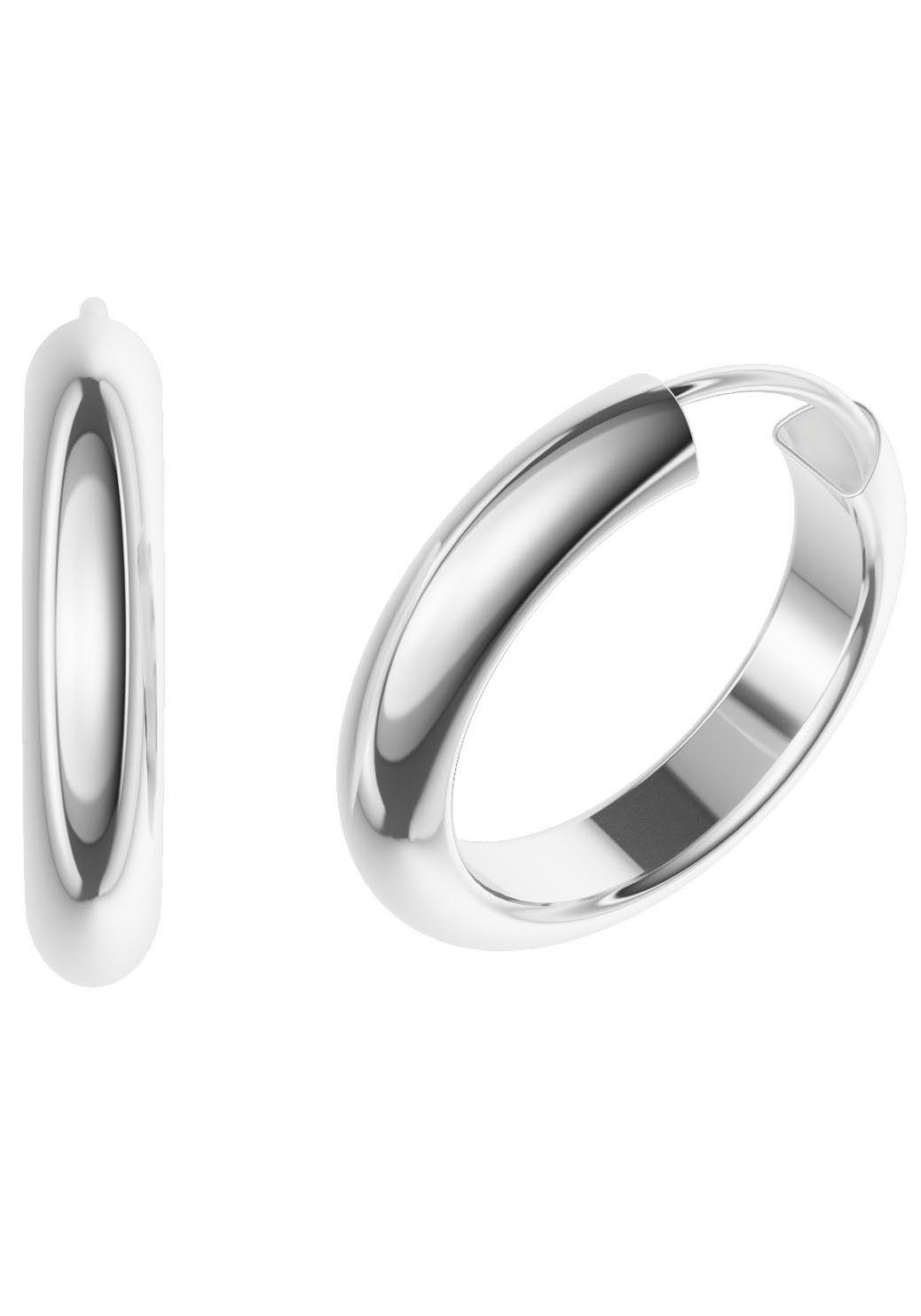 Firetti Paar Creolen Schmuck Geschenk Silber 925 Ohrringe 3,9 mm breit, Made in Germany