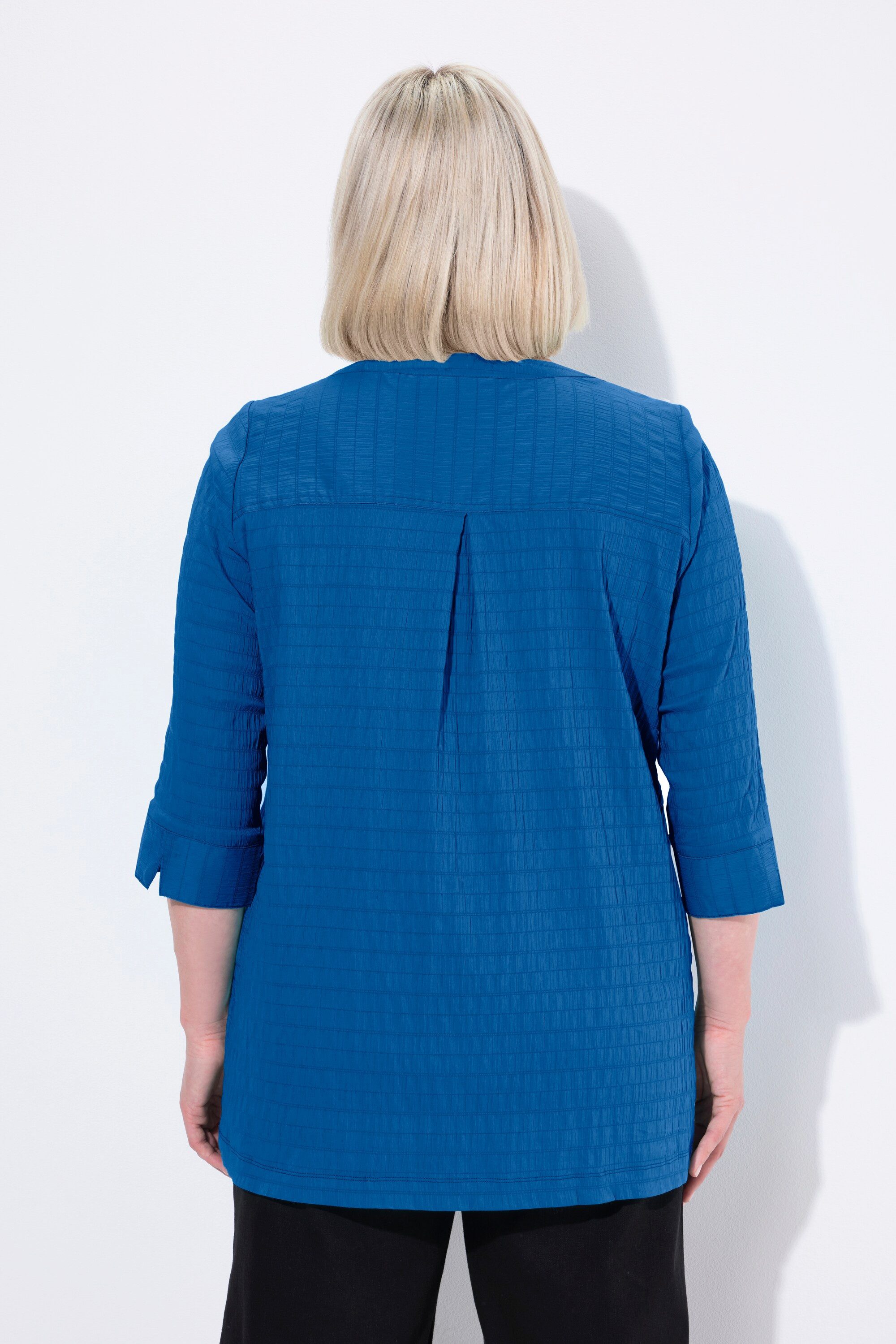 Ulla Popken Tunika Bubble-Tunika Biesen Herzausschnitt 3/4-Arm