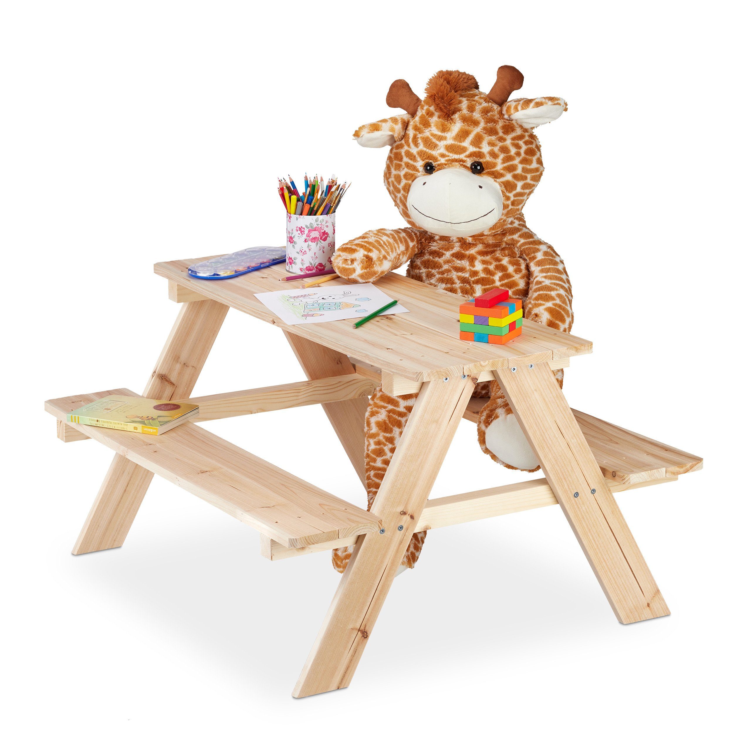 relaxdays Garten-Kindersitzgruppe Kindersitzgruppe Holz günstig online kaufen