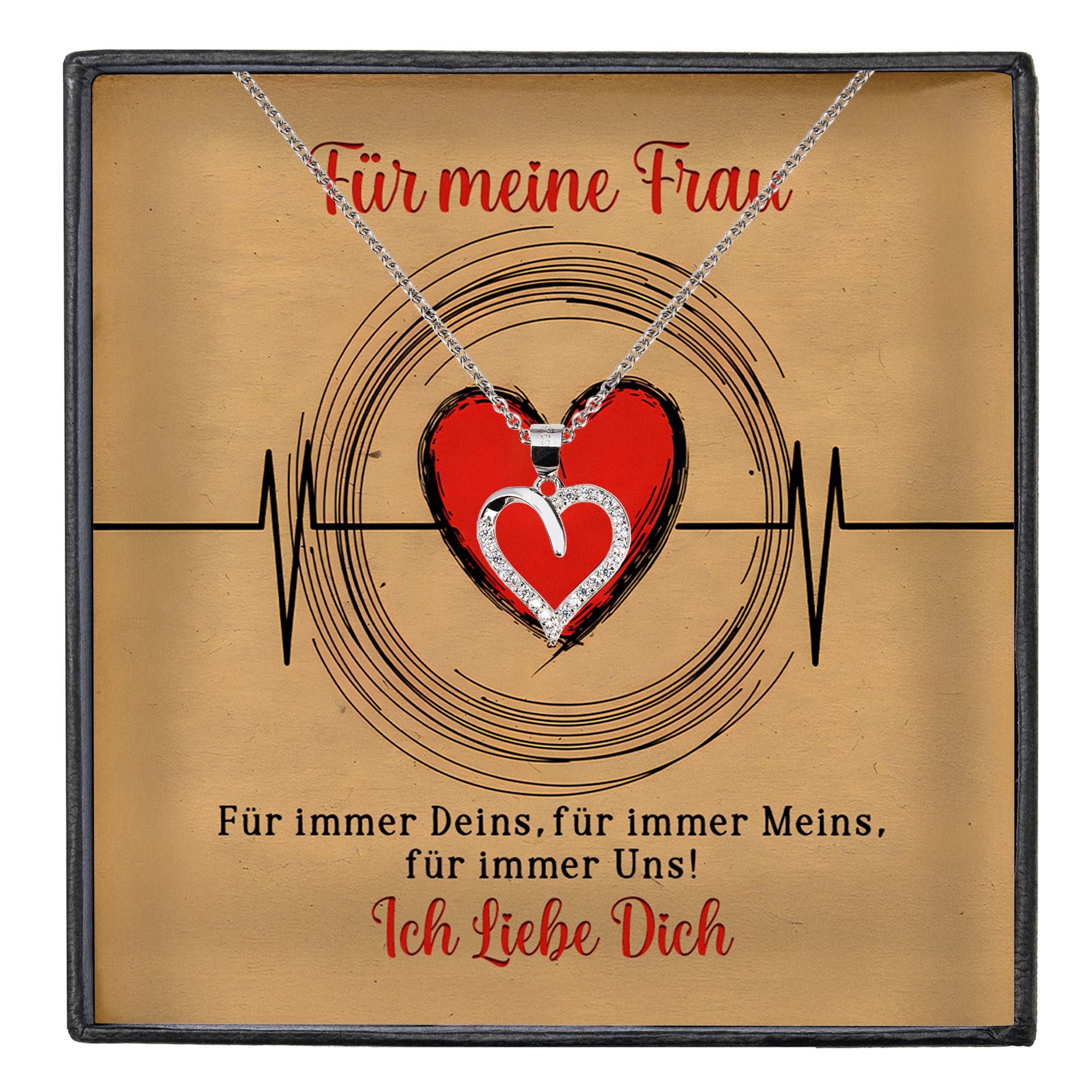 Valentinstagsgeschenk 22Feels Schmuckset Ehefrau Geschenk Hochzeitstag Frauen Schmuck Valentinstag Herz Kette, Silber 925/000, Karte Made In Germany,