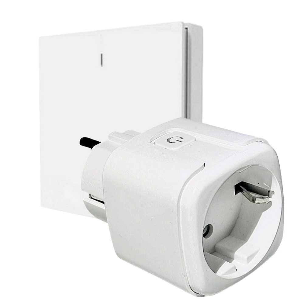 DIW-Funk Funk-Empfangsmodul KS-2300 Funk-Schaltset mit Funksteckdose und Wandsender Kinetic, für Innenbereich, 1 Schaltkontakte, Spar-Set, 2-tlg., komplettes Set, Kintetic - funktioniert ganz ohne Batterien