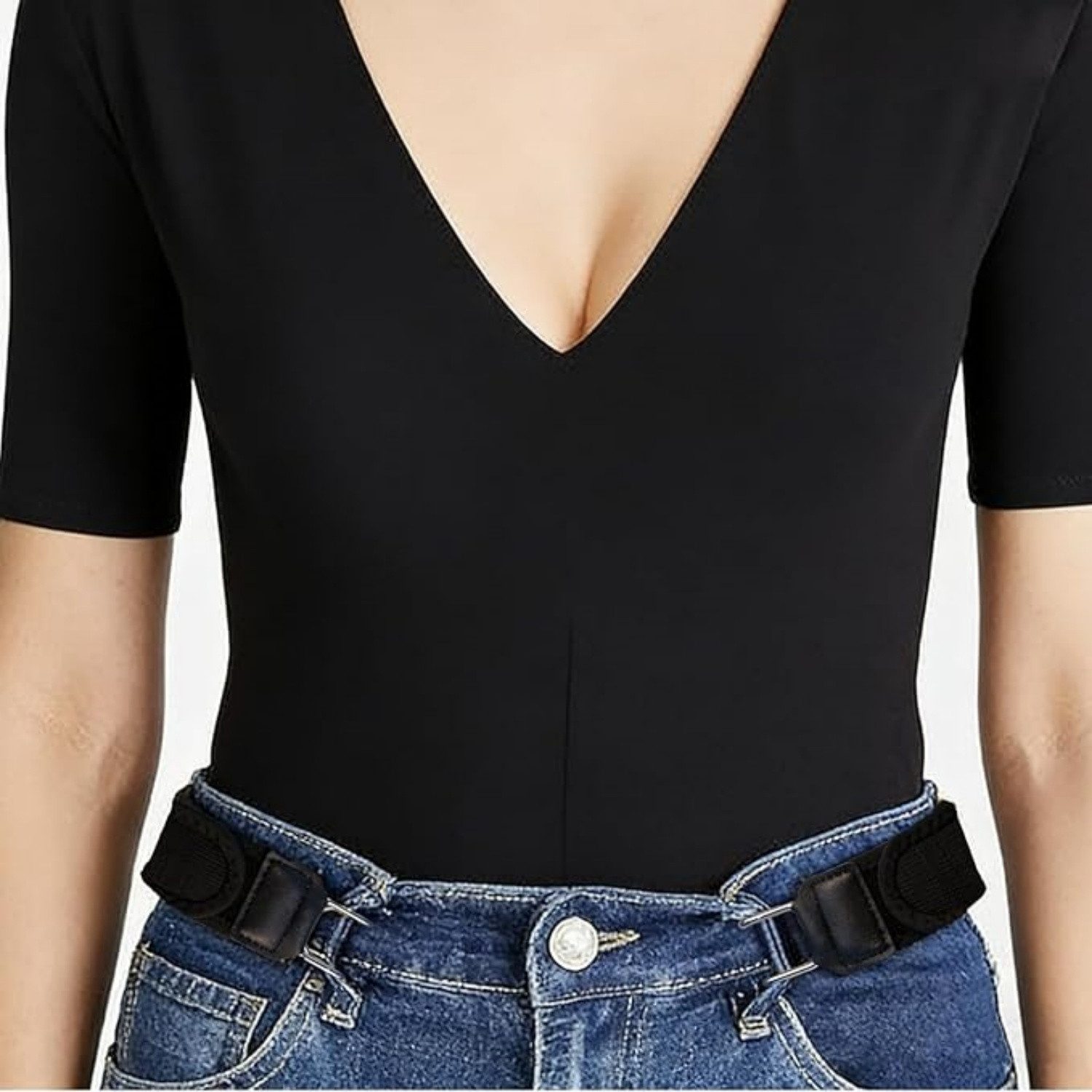 Vornix Ledergürtel Gürtel Ohne Schnalle, Elastischer Schnallenloser Gürtel Herren & Damen (Verstellbar mit Klettverschluss, Komfortabel und Einfach zu Bedienen)