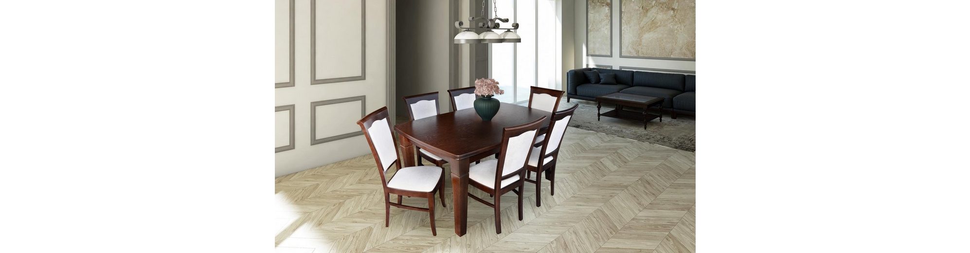 JVmoebel Essgruppe, Klassische 7tlg. Esszimmer Garnitur Set Modern