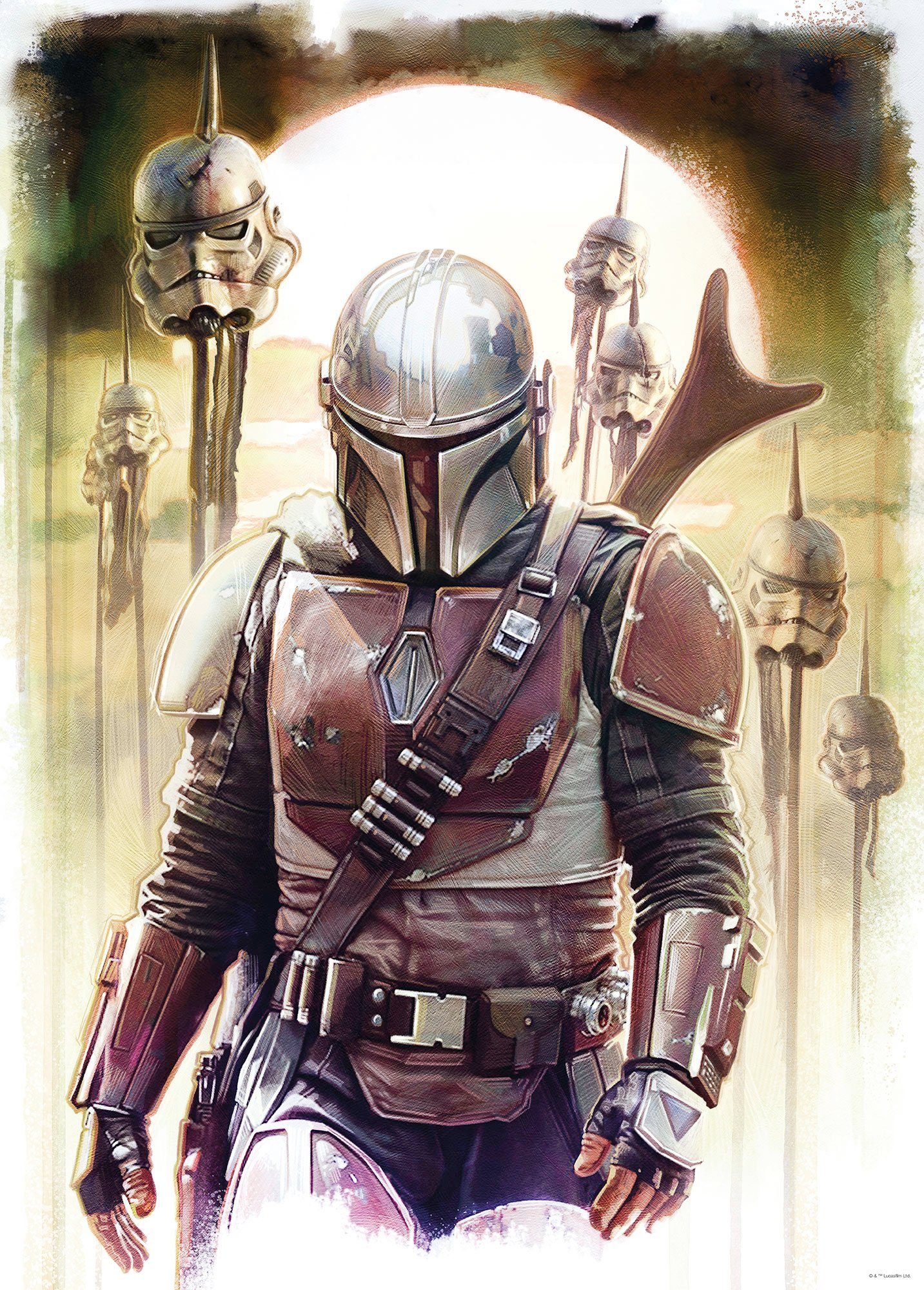 Komar Bild Mandalorian Impaler, Disney, Star Wars (1 St), Wandbild zur Dekoration im Kinderzimmer - ohne Rahmen