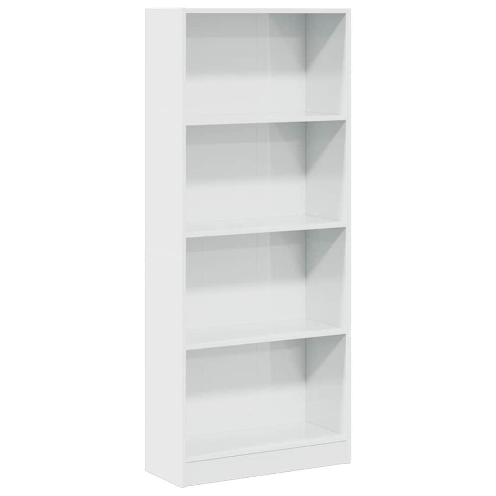 vidaXL Bücherregal Bücherregal Hochglanz-Weiß 60x24x143 cm Holzwerkstoff, 1-tlg.