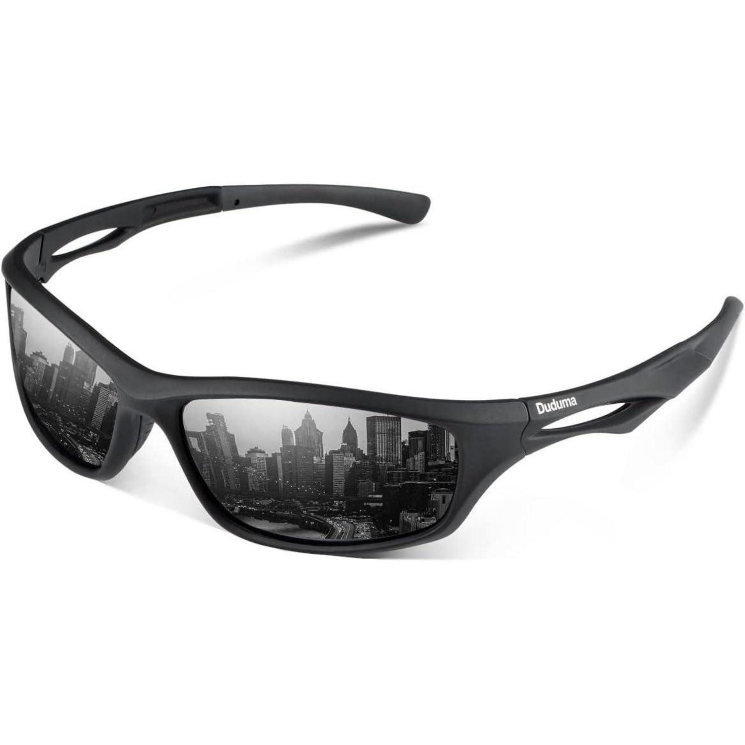 Fahrradbrille Sonnenbrille Herren polarisiert Tr90 Black Matte Frame With Black Lens