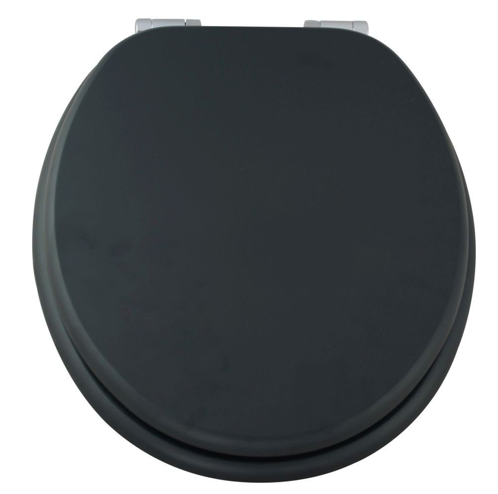 VEROSAN WC-Sitz Fine Anthrazit, mit Absenkautomatik MDF Holzkern, Toilettendeckel, WC-Brille