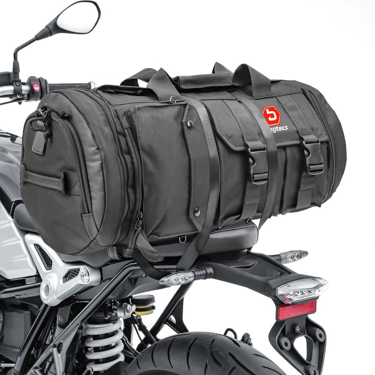 Bagtecs Reisetasche Motorrad Hecktasche für Gep°Ckrolle inkl. Spanngurte # TB8 35l schwarz