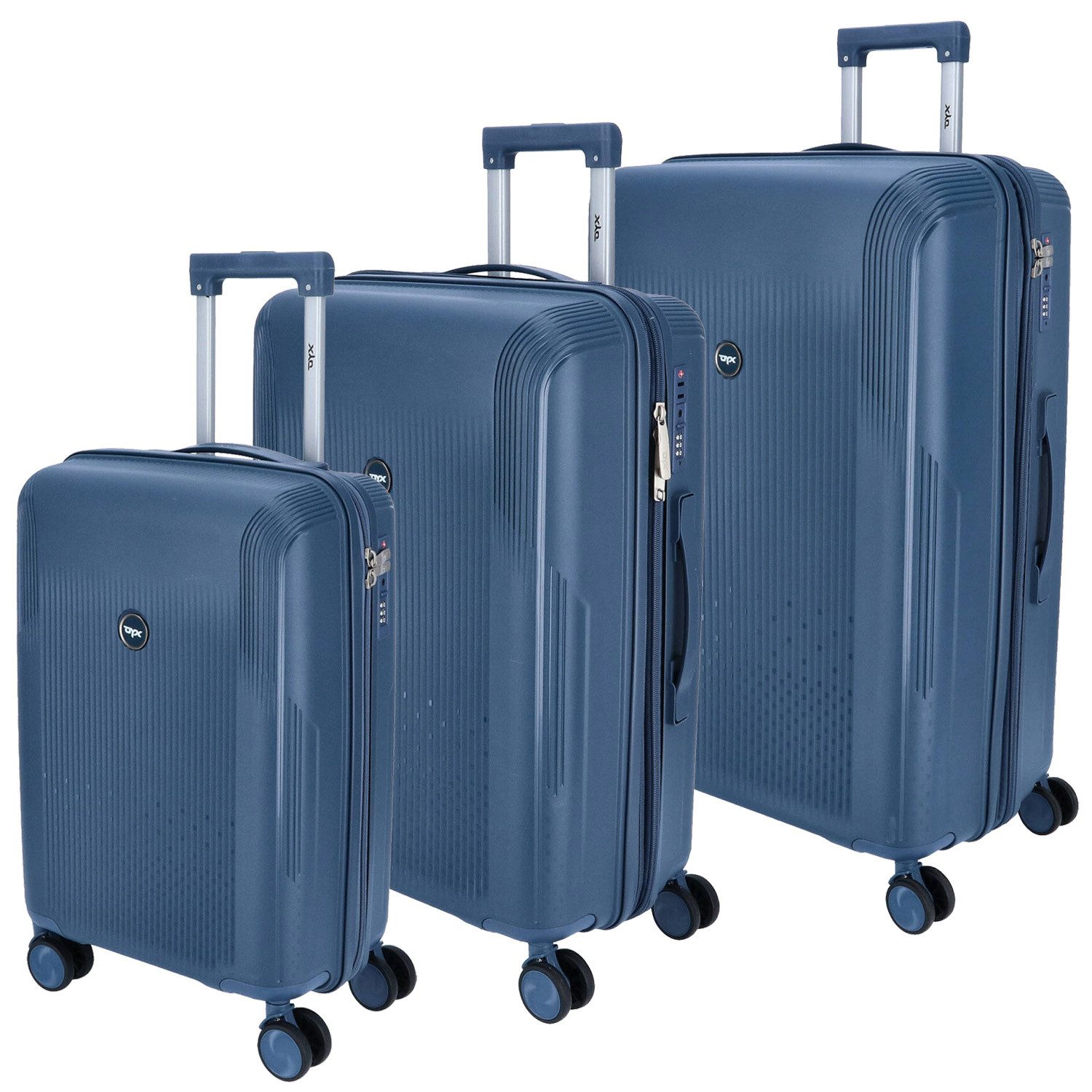 DYX Чемоданы DYX 4 Rollen Trolley 3er Set S/M/L Palermo blau, 4 Rollen Rollen