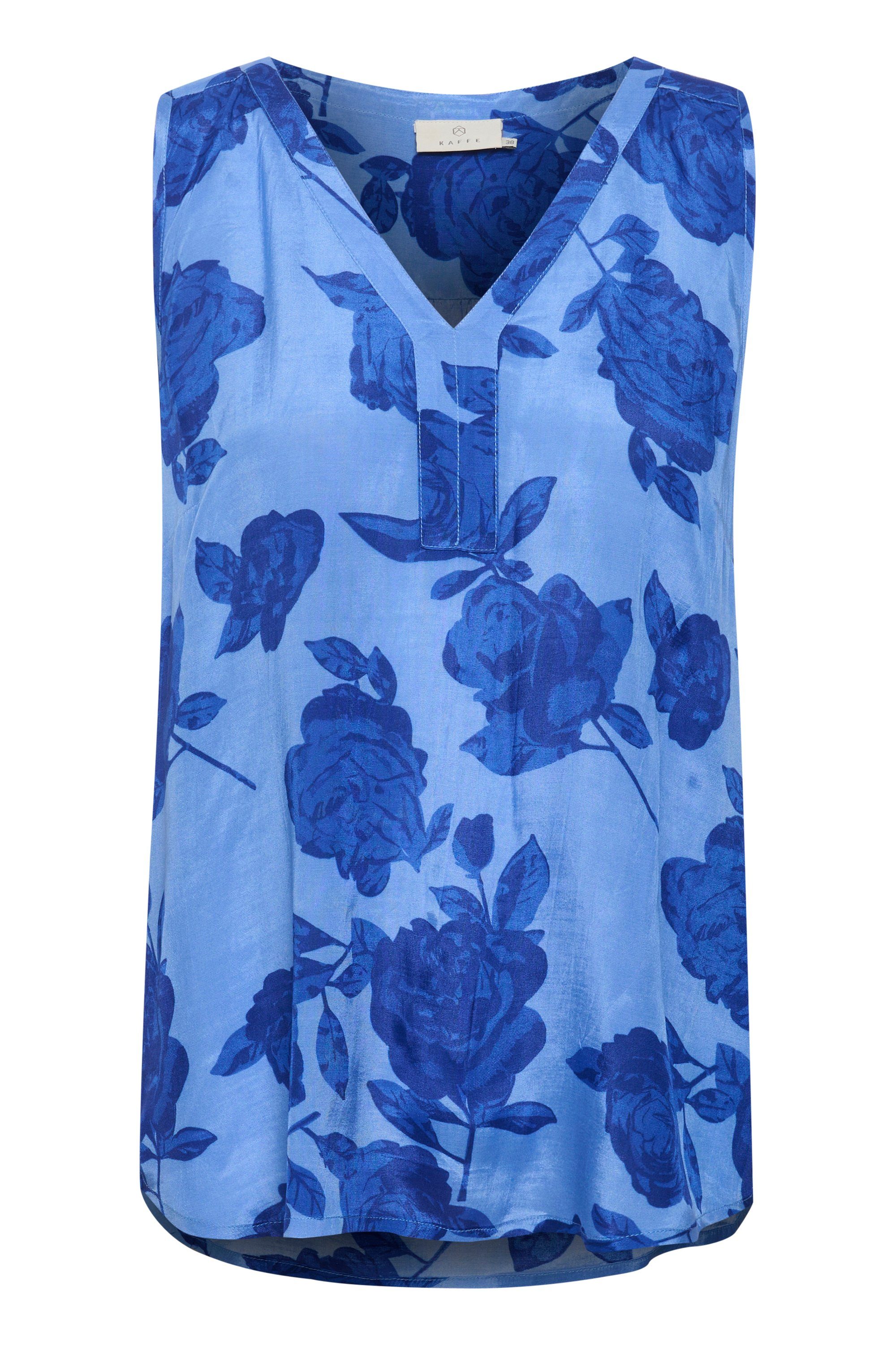 KAFFE Blusentop Ärmellose Bluse KAtilde Blue Flower Print