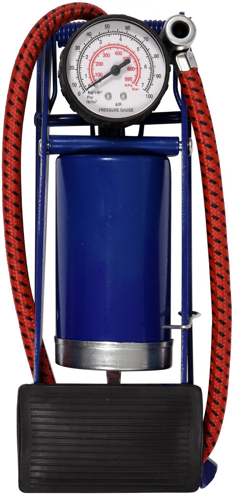 TRIZERATOP Luftpumpe Fußpumpe mit Manometer, 1-Kolben, 0-0,3 MPa, 600 mm Schlauch (Fußpumpe mit Manometer, 1-Kolben, 0-0,3 MPa, 600 mm Schlauch, Fußpumpe mit Ma – Bild 2 von 2