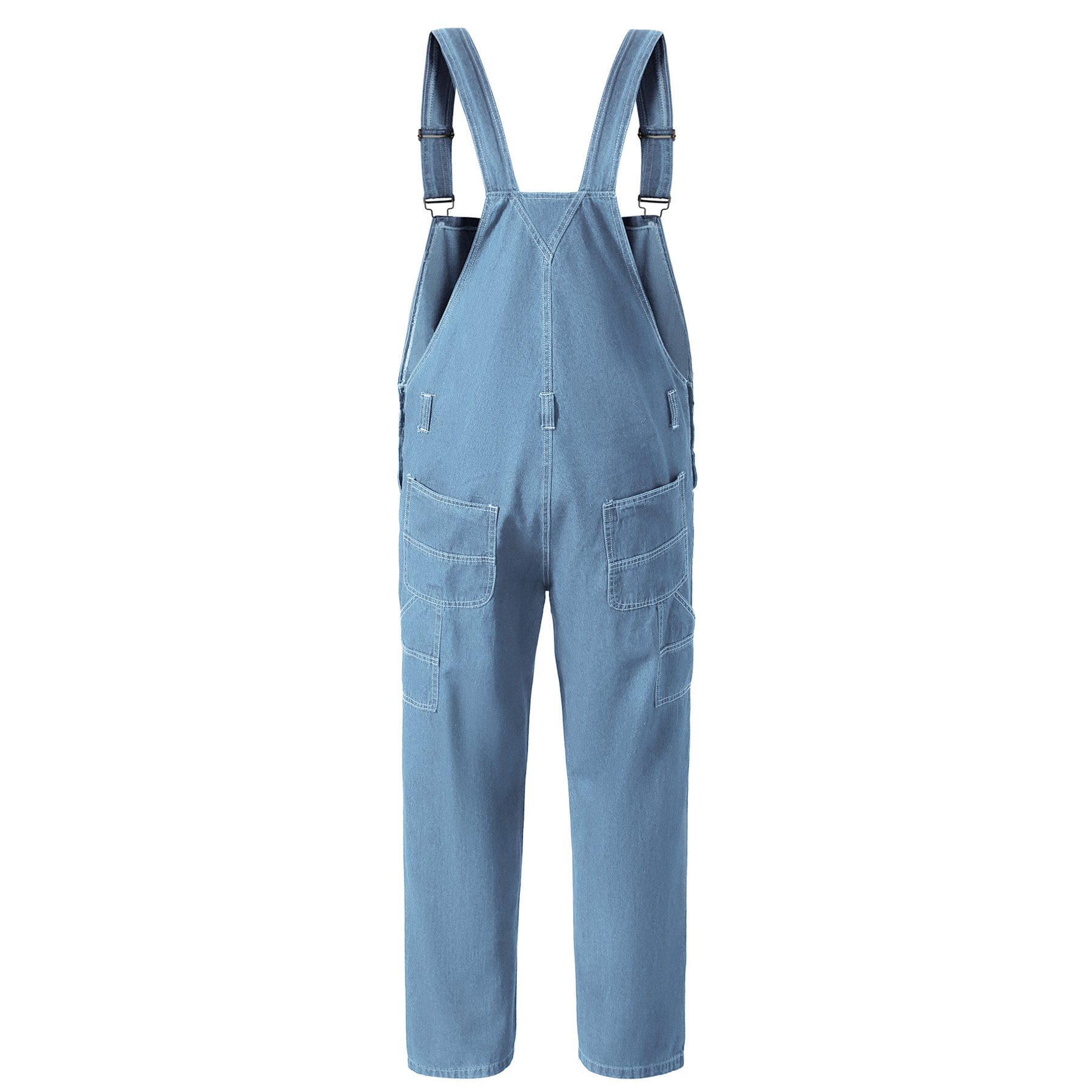 YOUTHUP Jeanslatzhose Herren unifarbige Jeanslatzhose, Overall, lockerer loose fit
