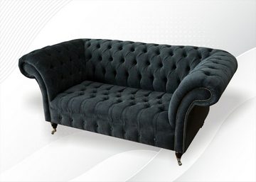 JVmoebel Chesterfield-Sofa, Sofa 2 Sitzer Design Sofas Polster Moderne Sitz Stoff Leder