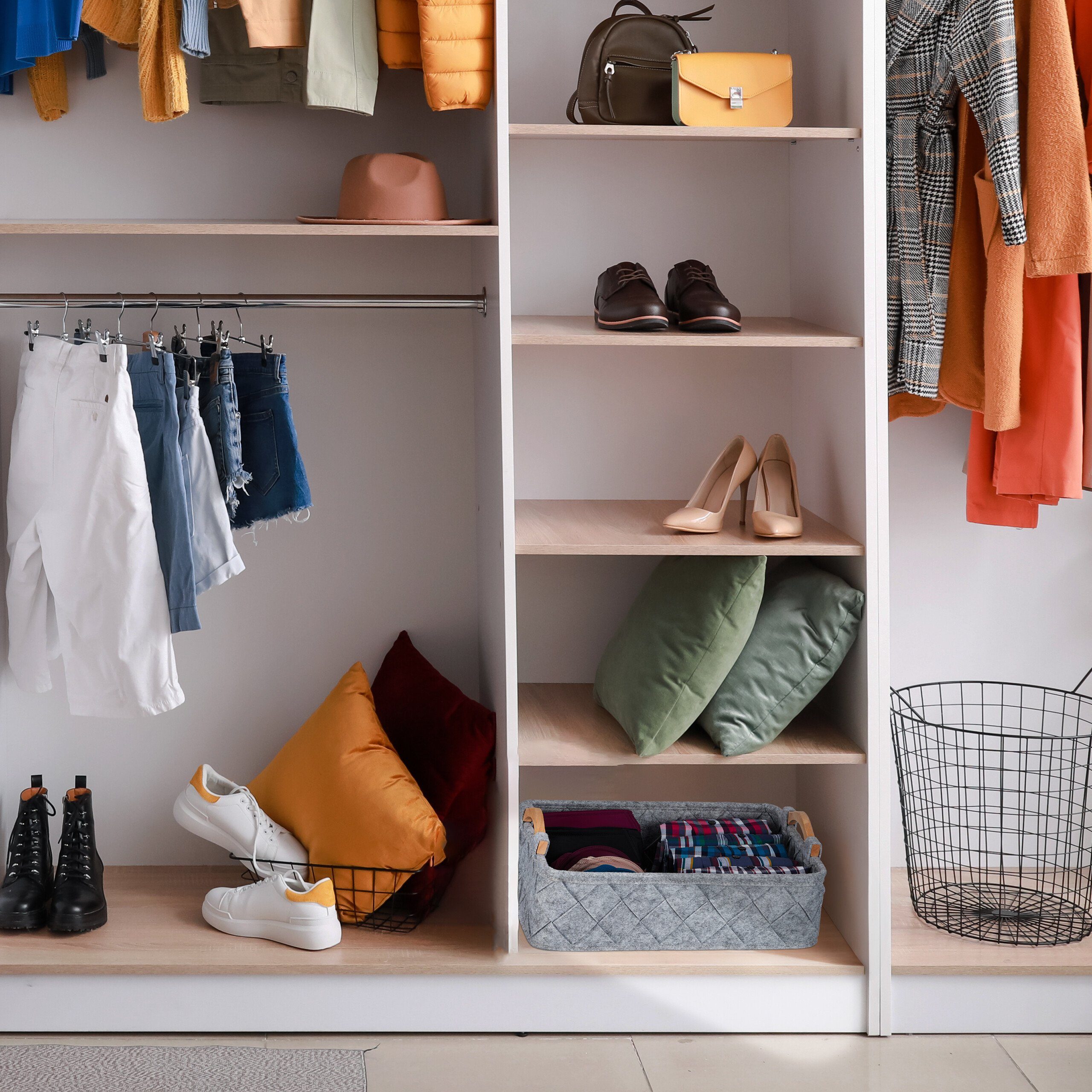 relaxdays Aufbewahrungskorb 8-teiliger Schrank-Organizer, Dunkelgrau günstig online kaufen