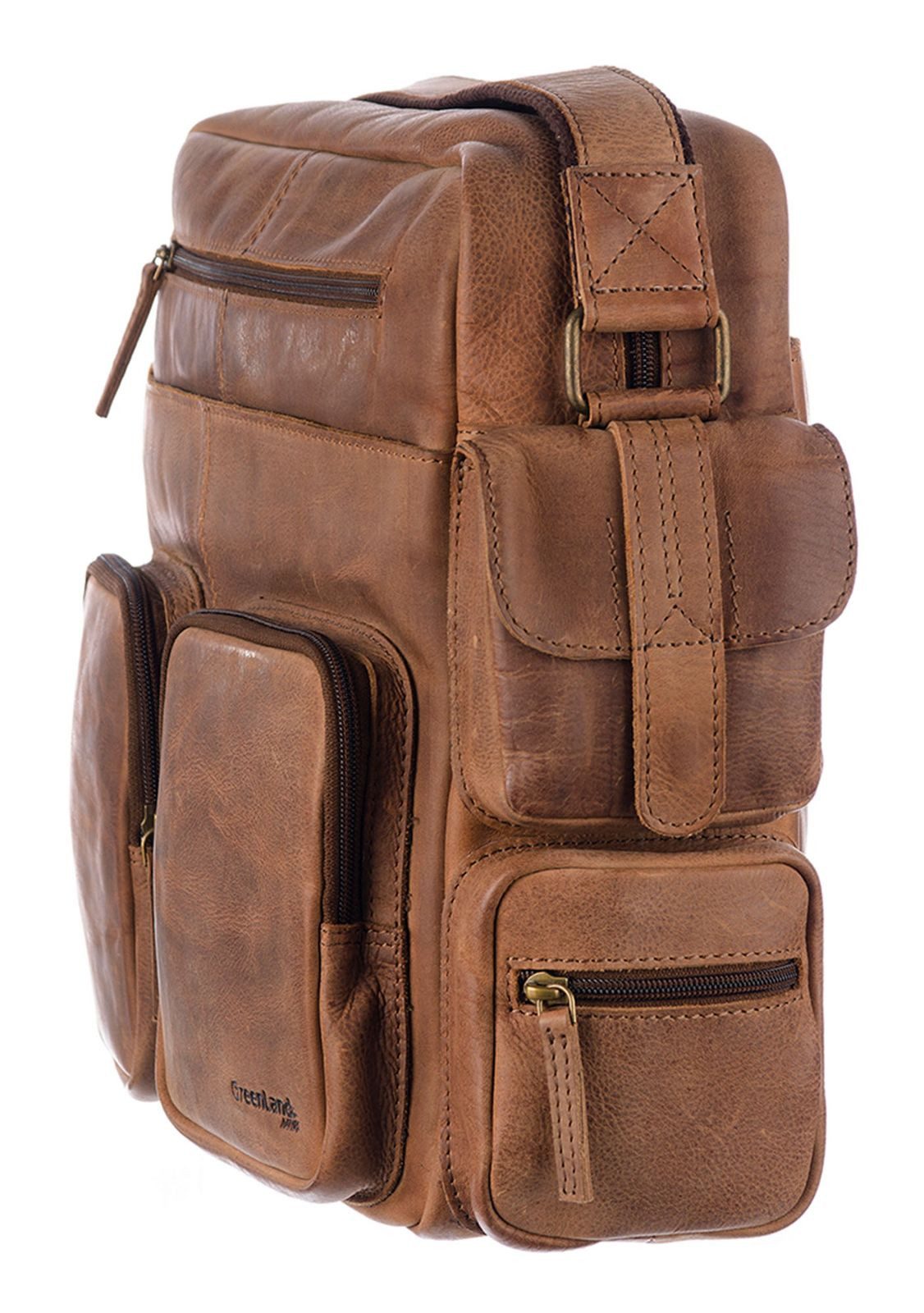 GreenLand Nature Schultertasche Casual-Bag XL, aus echtem Rindsleder