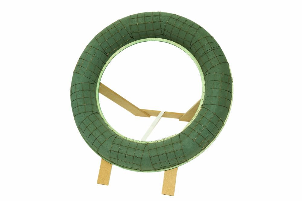 Bastelmoos Blumen-Steckmasse-Ring zum Stellen, Kranz mit Ständer, 50 cm