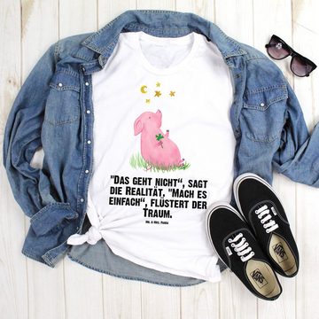 Mr. & Mrs. Panda T-Shirt Schwein Glück - Weiß - Geschenk, Tiere, T-Shirt mit Spruch, Gute Laun (1-tlg)