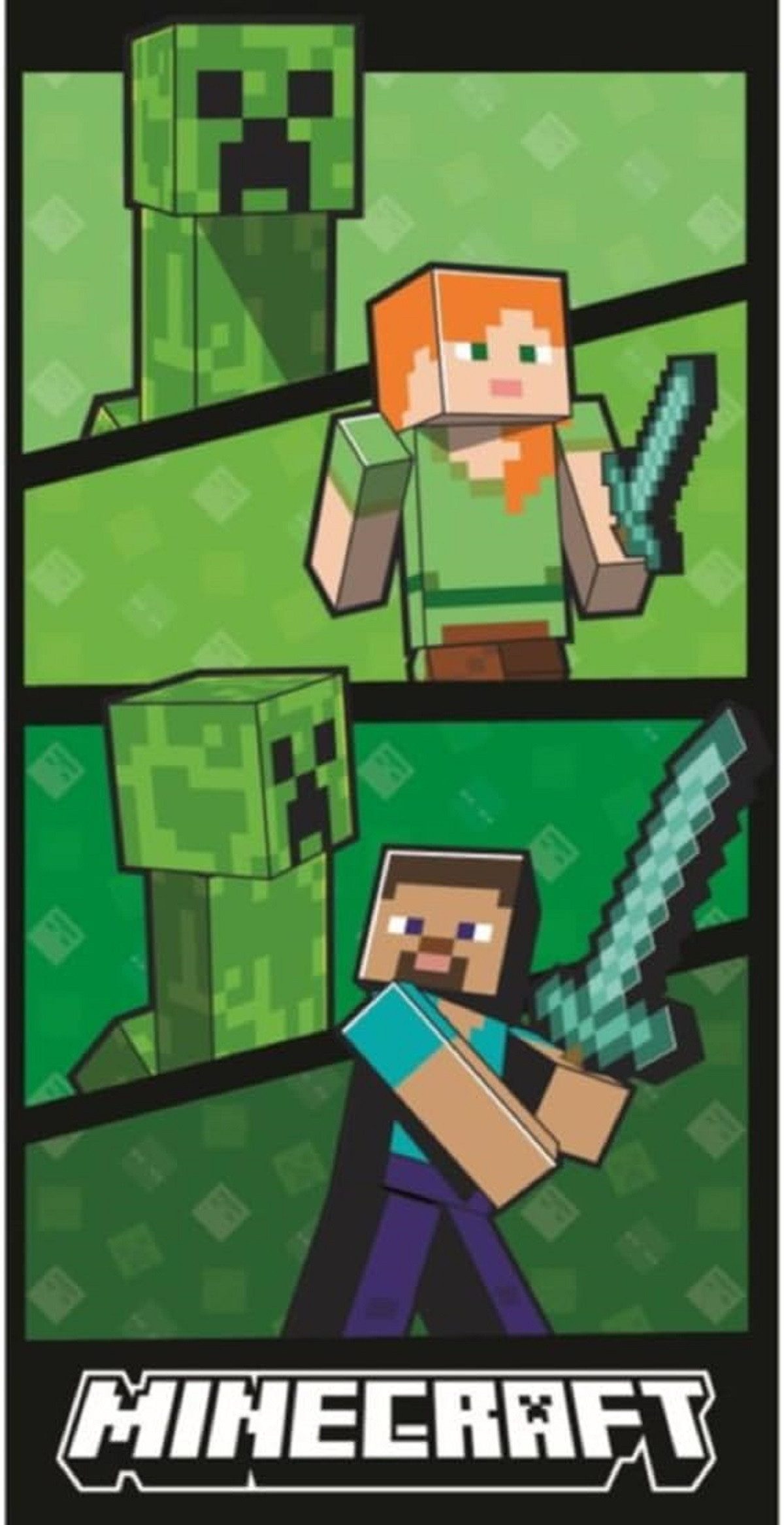 Minecraft Strandtuch - Badetuch Baumwolle für Strand und Schwimmbad 70x140 cm, (1-St)