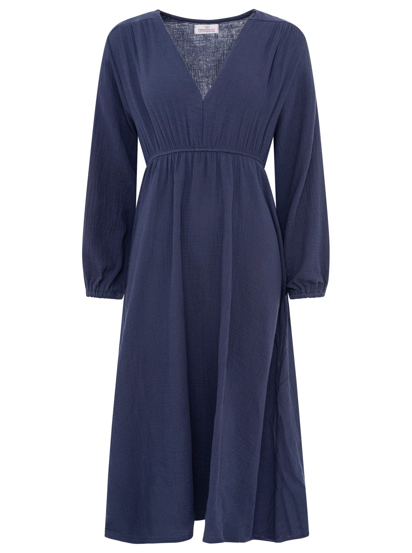 Zwillingsherz Maxikleid Maxikleid Baumwolle Musselin