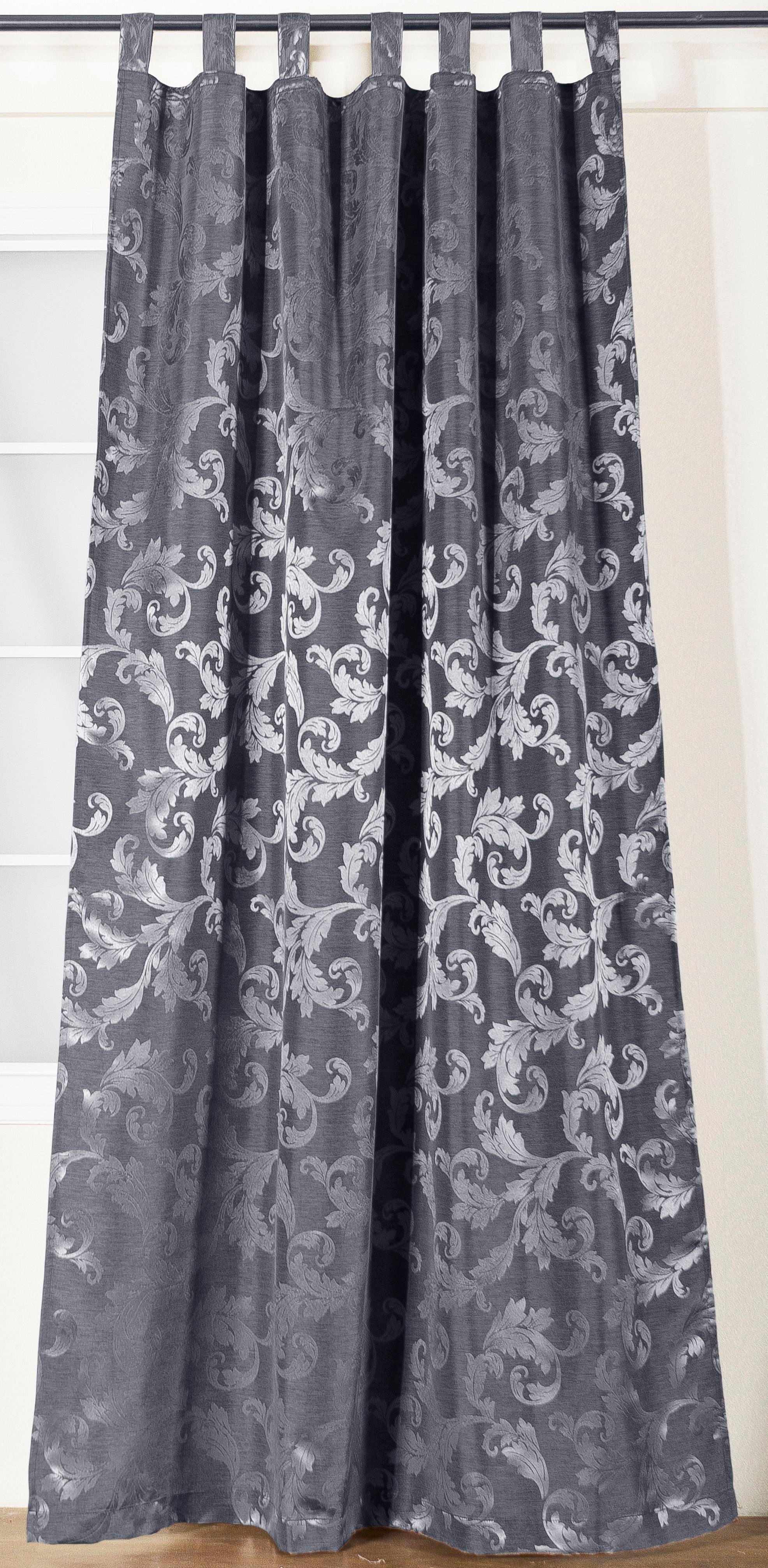 Gardine »Vorhang mit Schlaufen in silber-grau oder braun«, novumfix,  Schlaufenschal, Jacquard-Gewebe online kaufen | OTTO